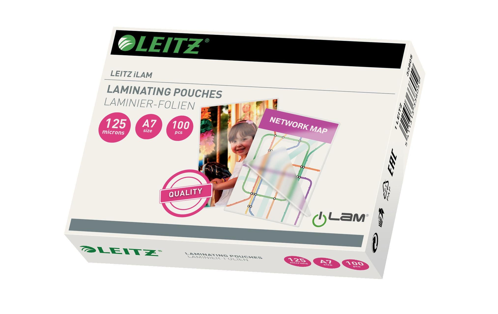 Leitz iLAM Heisslaminierfolien A7 125 mic, 100 Stück
