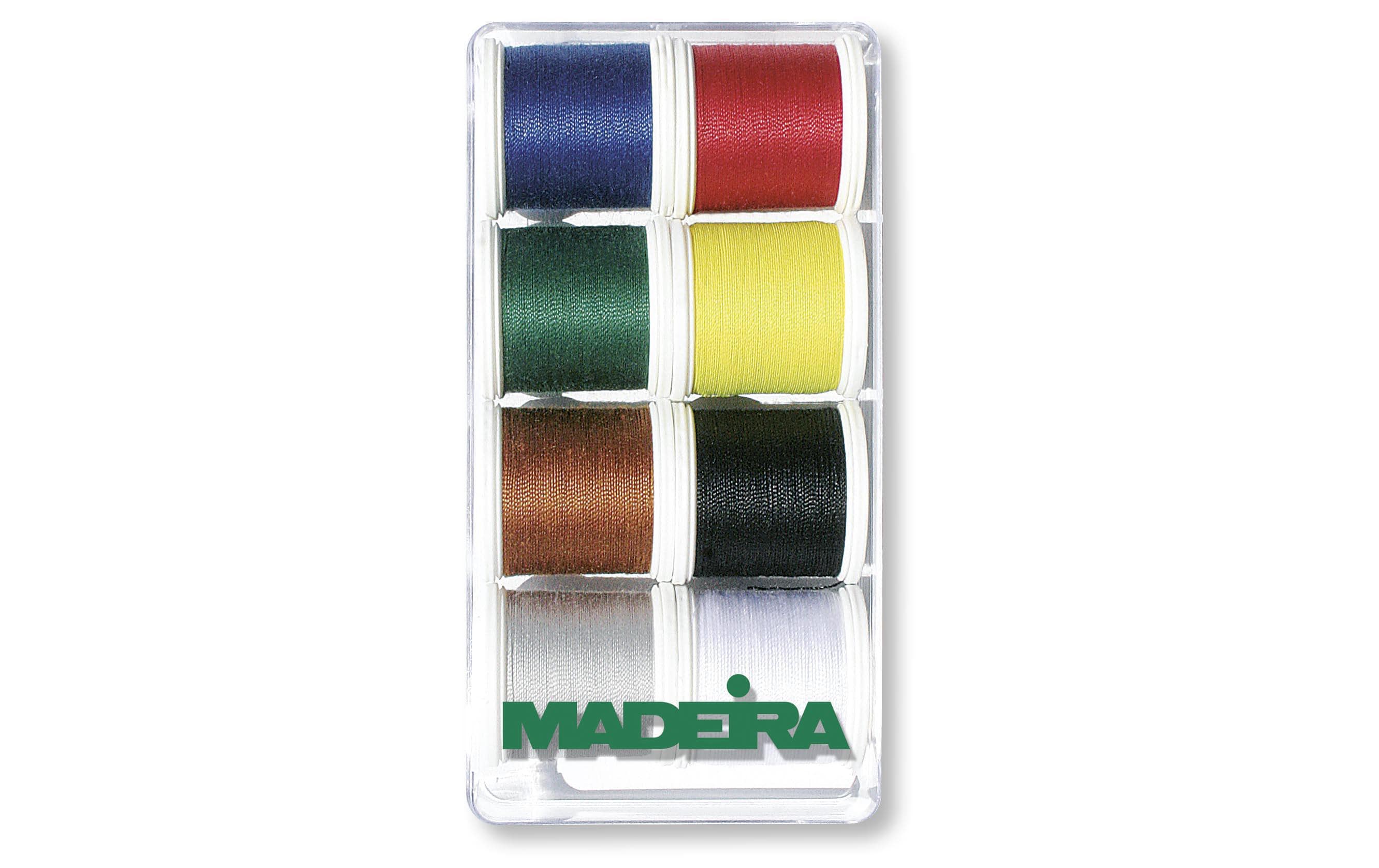 Madeira Näh-, Quilt und Overlockg. Aerofil Garnbox, 8 Spulen à 100m, Extra Stark