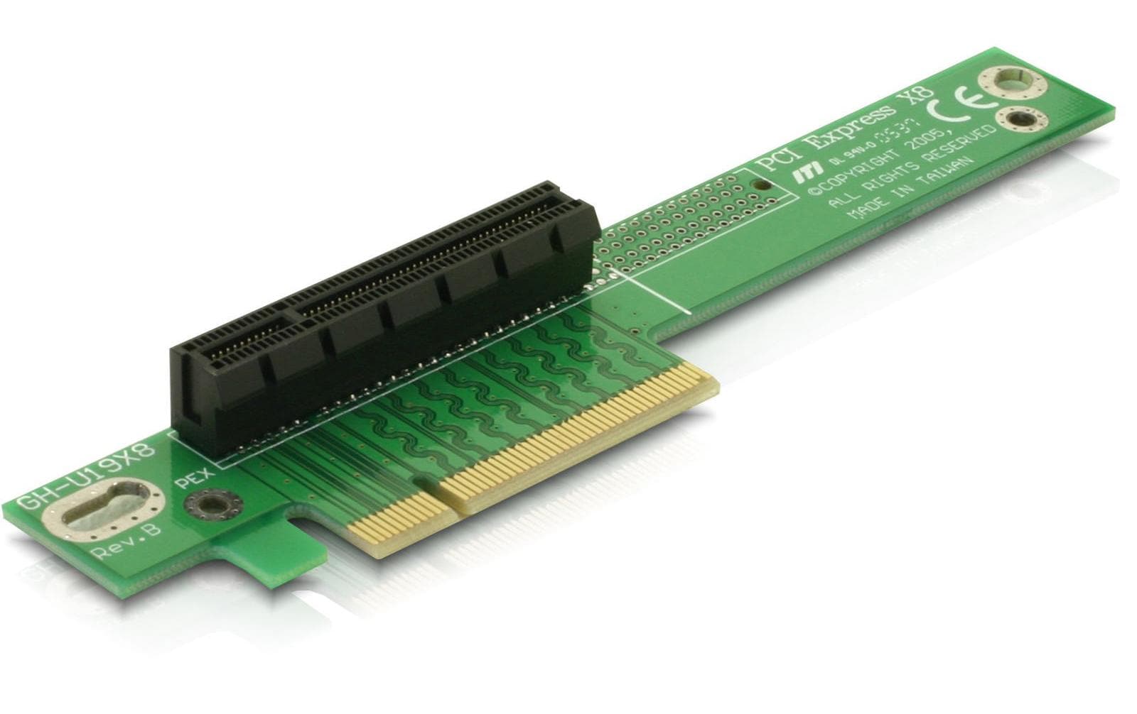 Delock PCI-Express Riserkarte, x8 zu x8 90° nach links gewinkelt