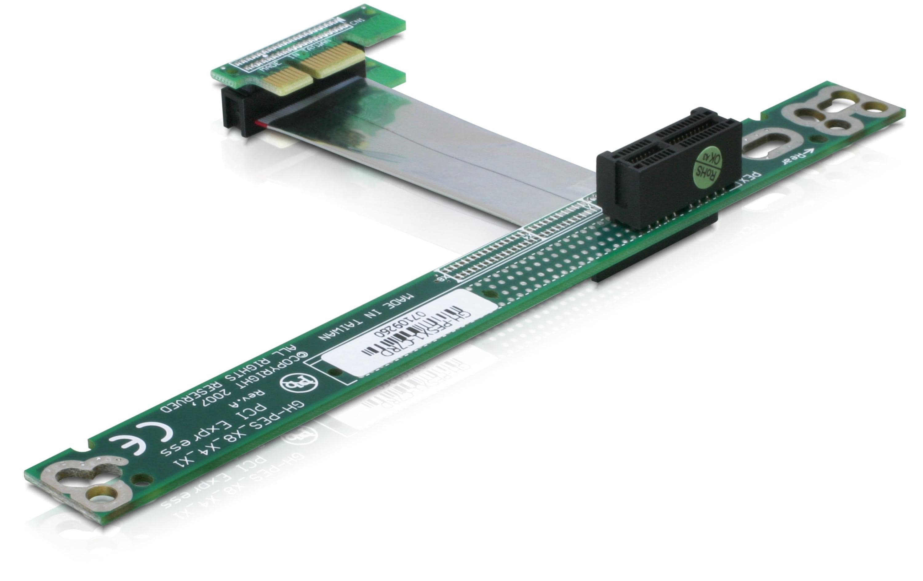 Delock PCI-Express Riserkarte, x1 zu x1 7cm Kabel flexibel