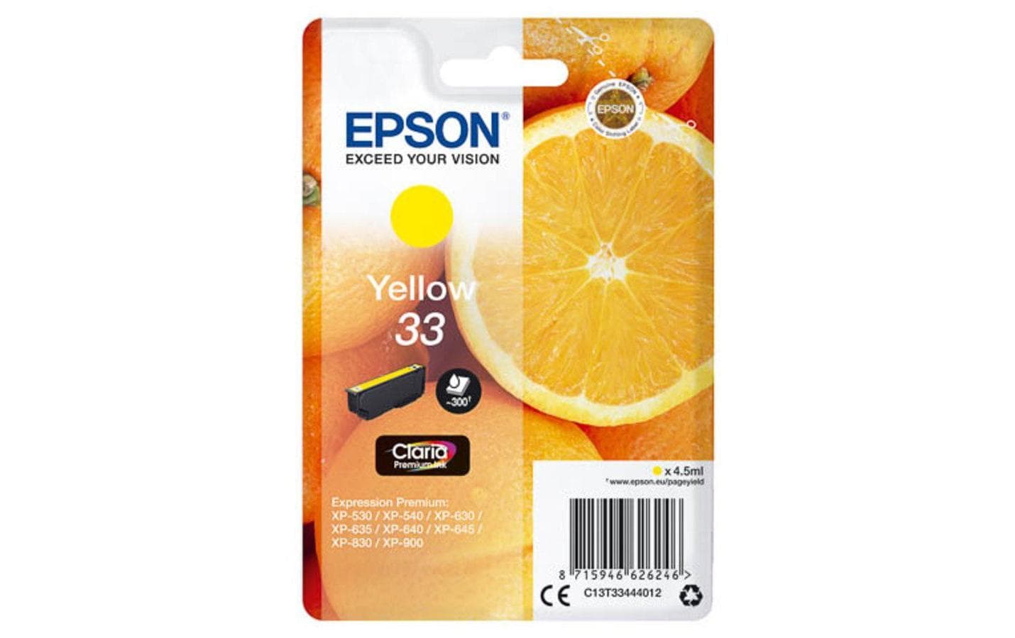 Tinte Epson C13T33444012, yellow, 300 S Expression Home XP-530, XP-630, XP-635/830