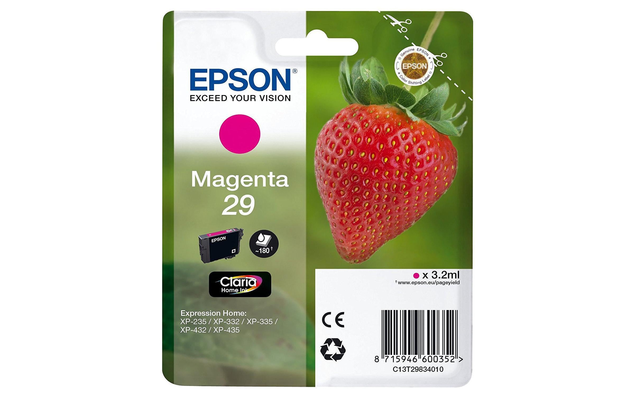 Tinte Epson C13T29834012, magenta, 180 S Expression Home XP-332, XP-235, XP-432/435