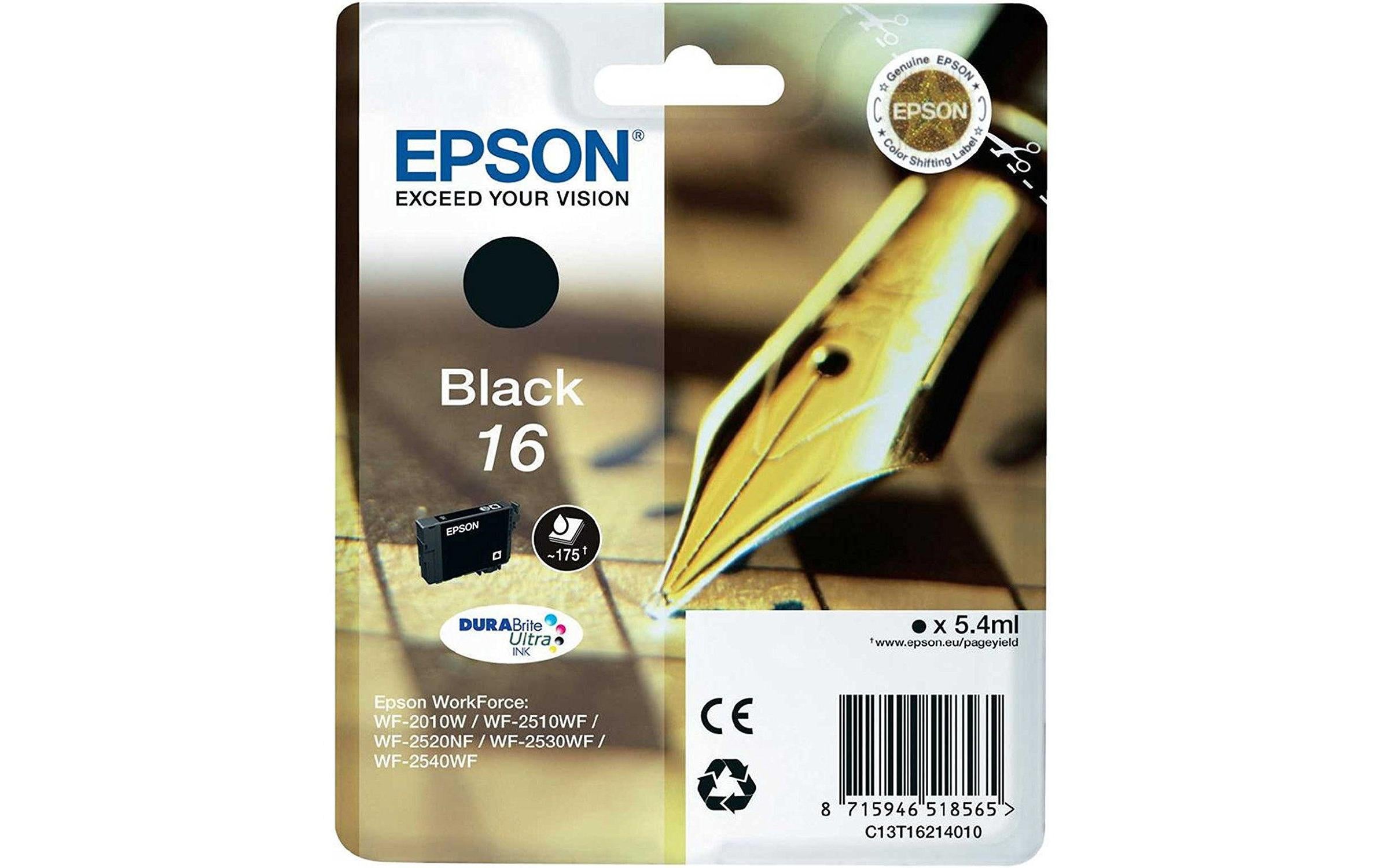 Tinte Epson C13T16214012 black 16 DURABrite single pack