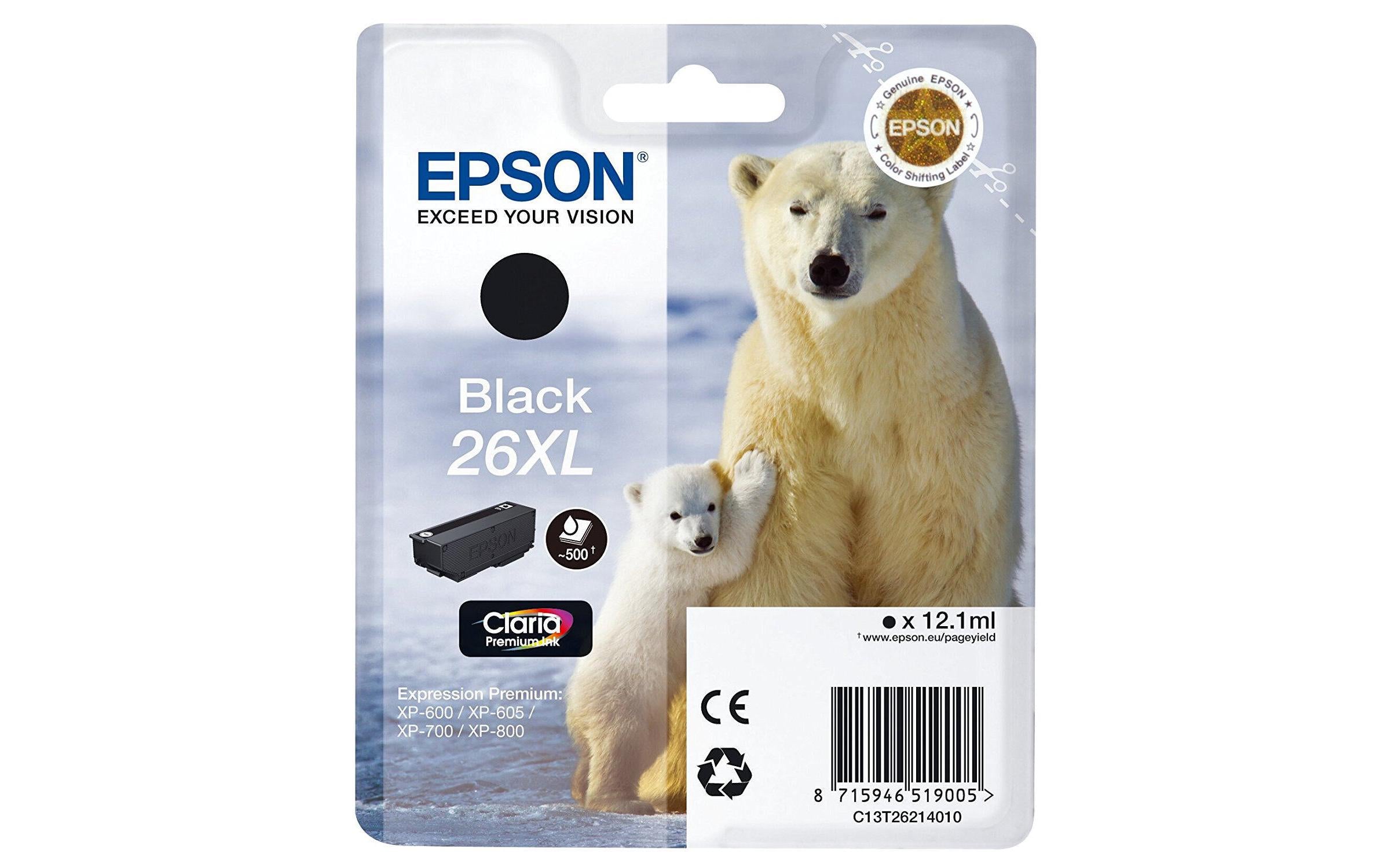 Tinte Epson C13T26214012 XL, black, 12.2ml Expression Premium XP-600, XP-605