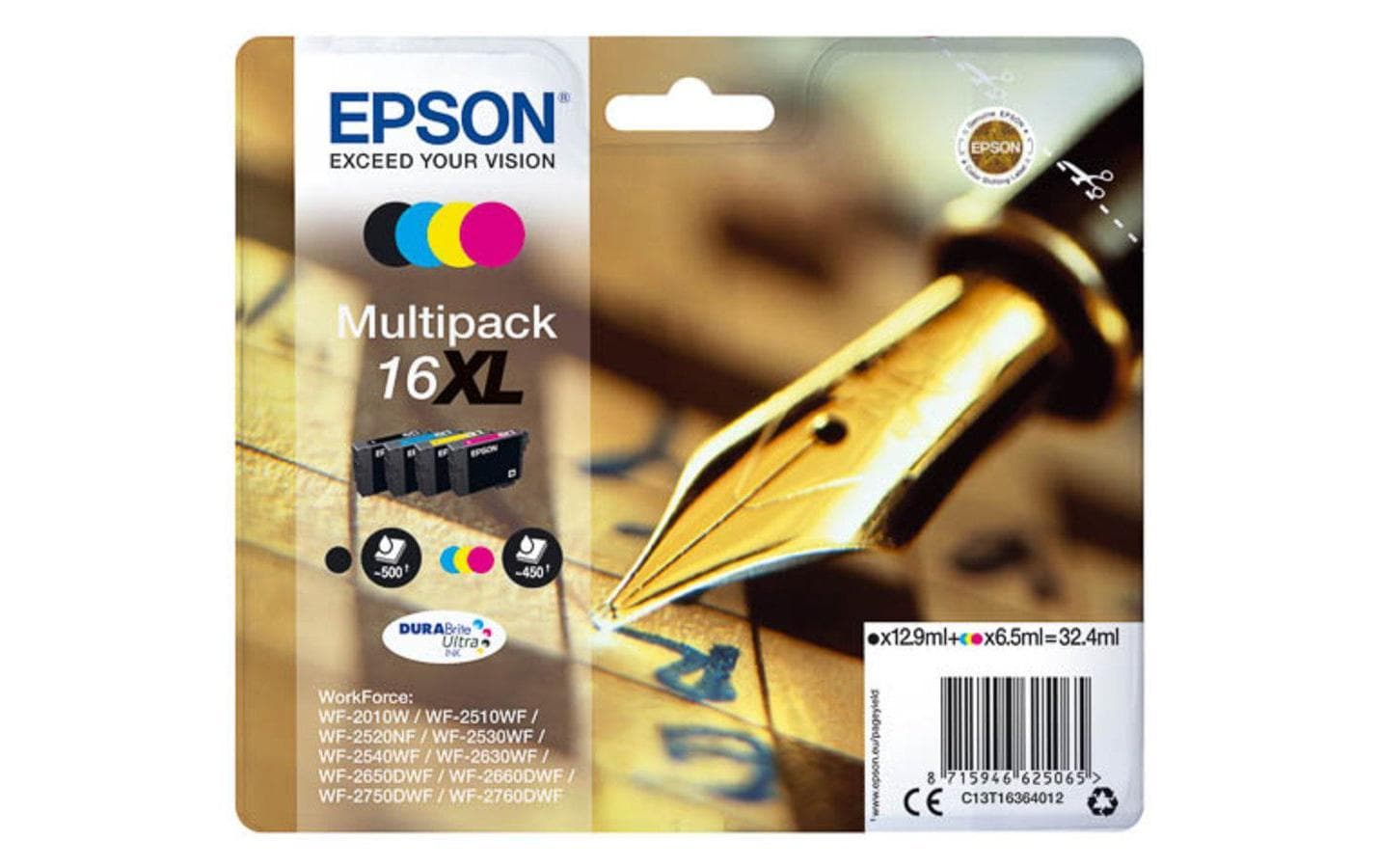 Tinte Epson C13T16364012 XL, bk/c/m/y WorkForce WF-2010/2520/2530/25040