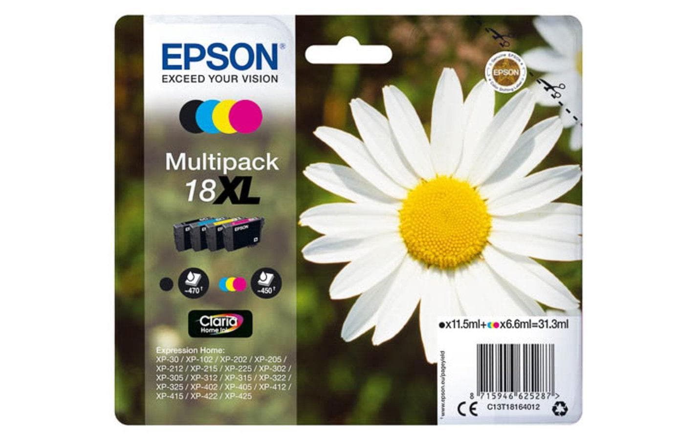 Tinte Epson C13T18164012  Nr. 18XL, Multip. Epson MUFC Printer, Expression Home XP-102,