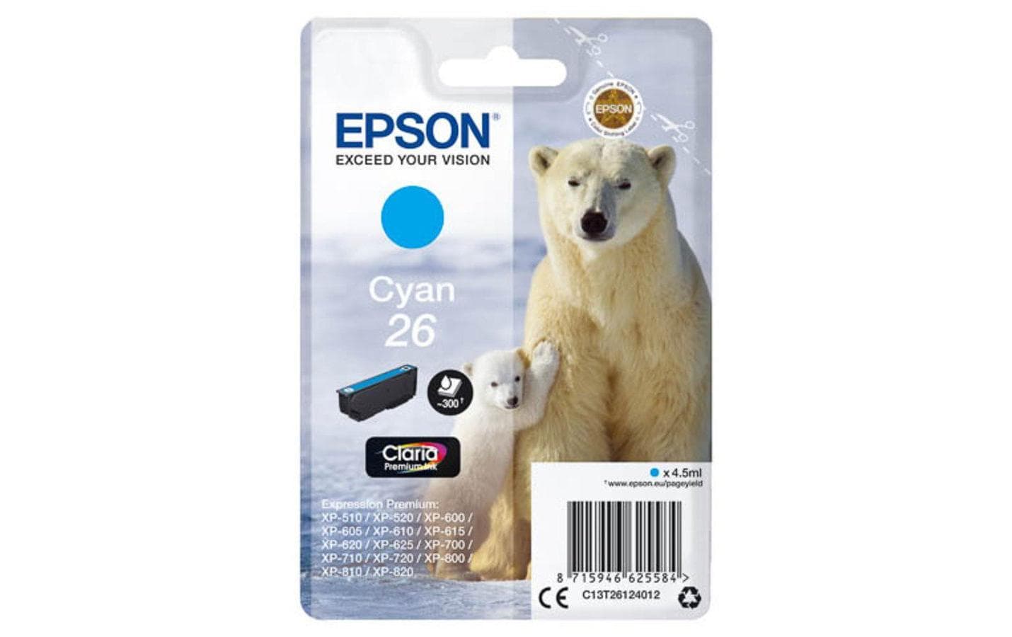 Tinte Epson C13T26124012, cyan, 4.5ml Expression Premium XP-600, XP-605