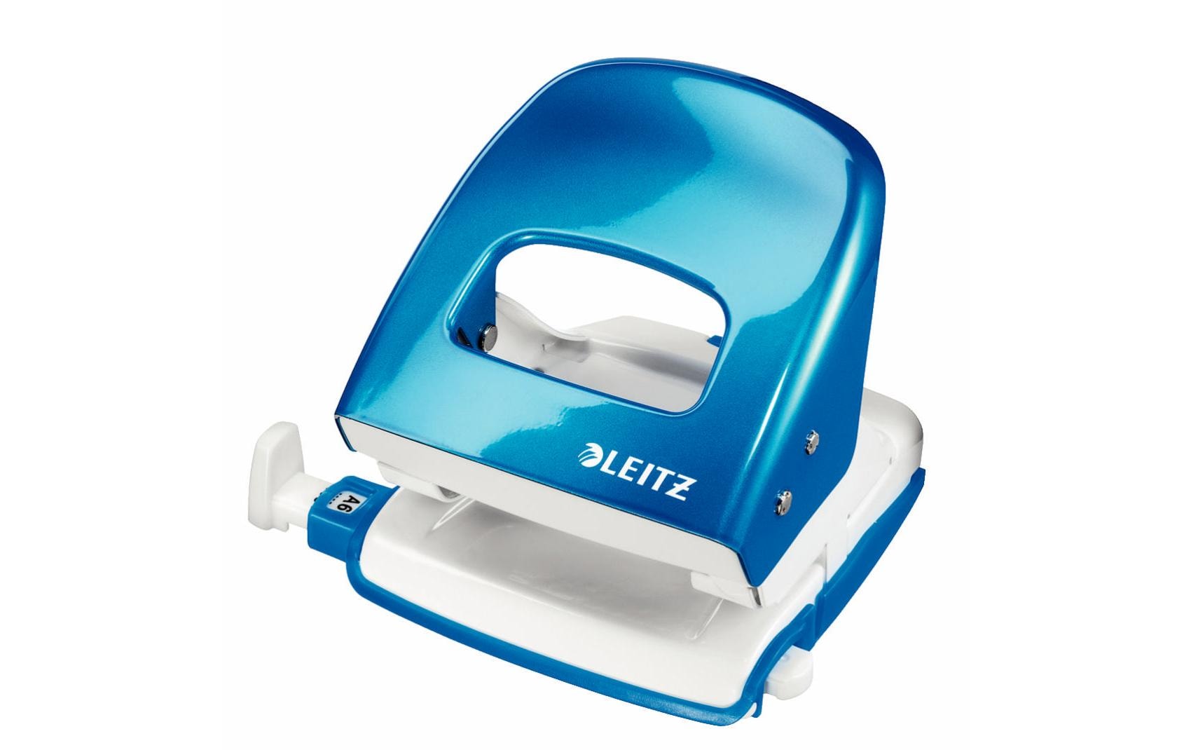 Leitz WOW Bürolocher NeXXt blau metallic, 30 Blatt, Metall