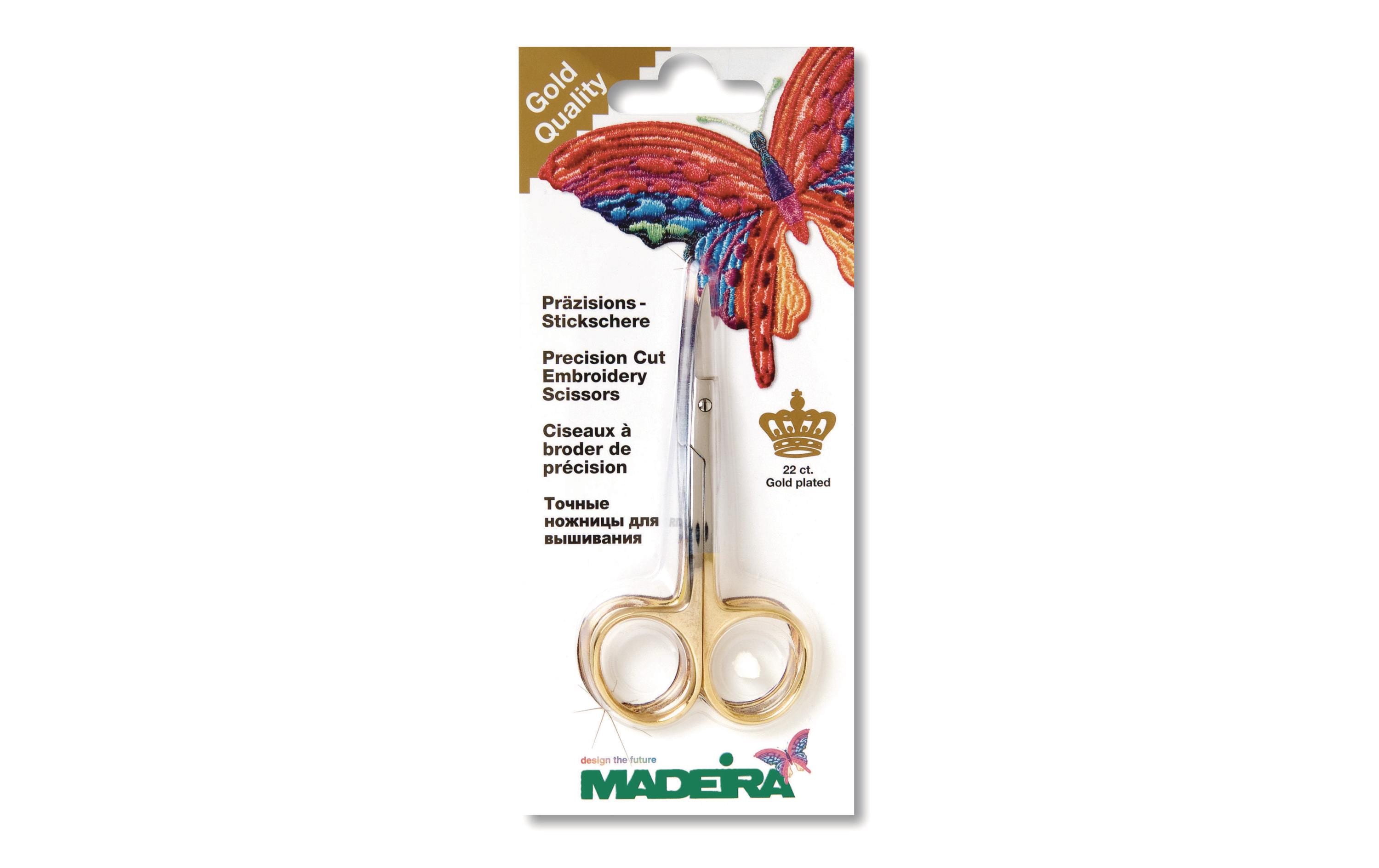Madeira Präzisions-Stickschere gold Spitzenart: 2-Fach gebogen