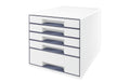 Leitz WOW CUBE perlweiss, 5 Schubladen