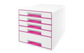 Leitz WOW CUBE pink metallic, 5 Schubladen