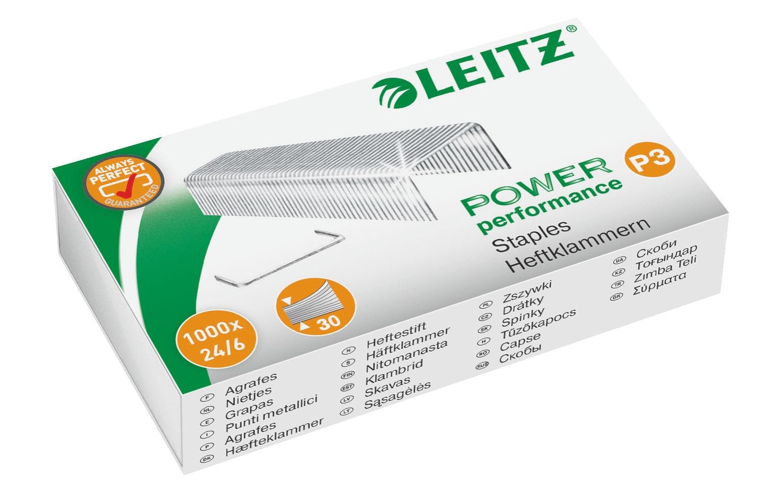 Leitz Power Performance P3 Heftklammern 24/6, 1000 Stück, bis 30 Blatt