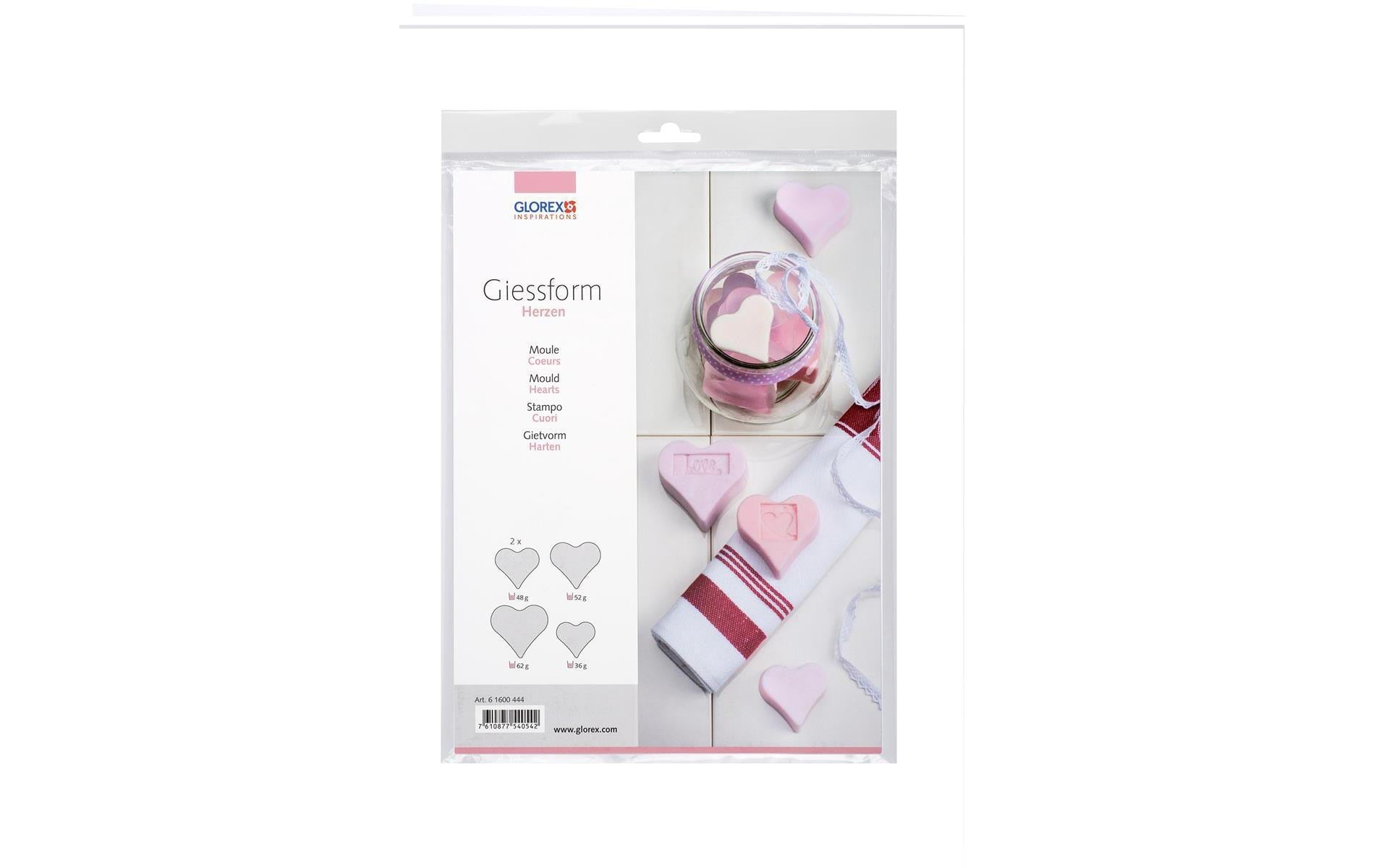 Glorex Seife Giessform Herzen 50 - 65 mm