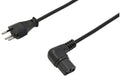 Netzkabel T12 - C13, 2 m schwarz C13 gewinkelt