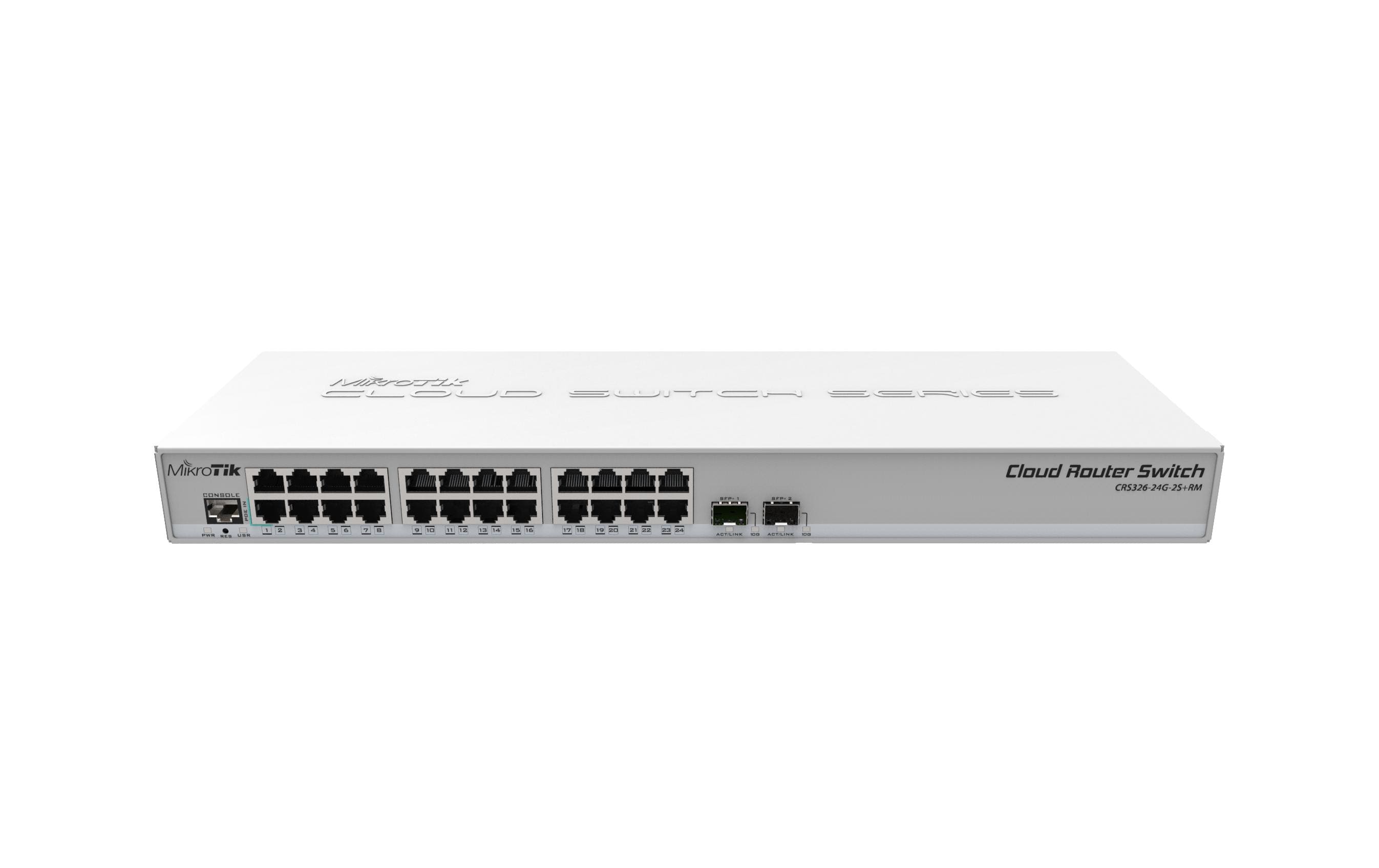 MikroTik CRS326-24G-2S+RM: L3 Smart Switch 19" Rack, 24x 1Gbps, 2xSFP+ 10Gbps, OS L5