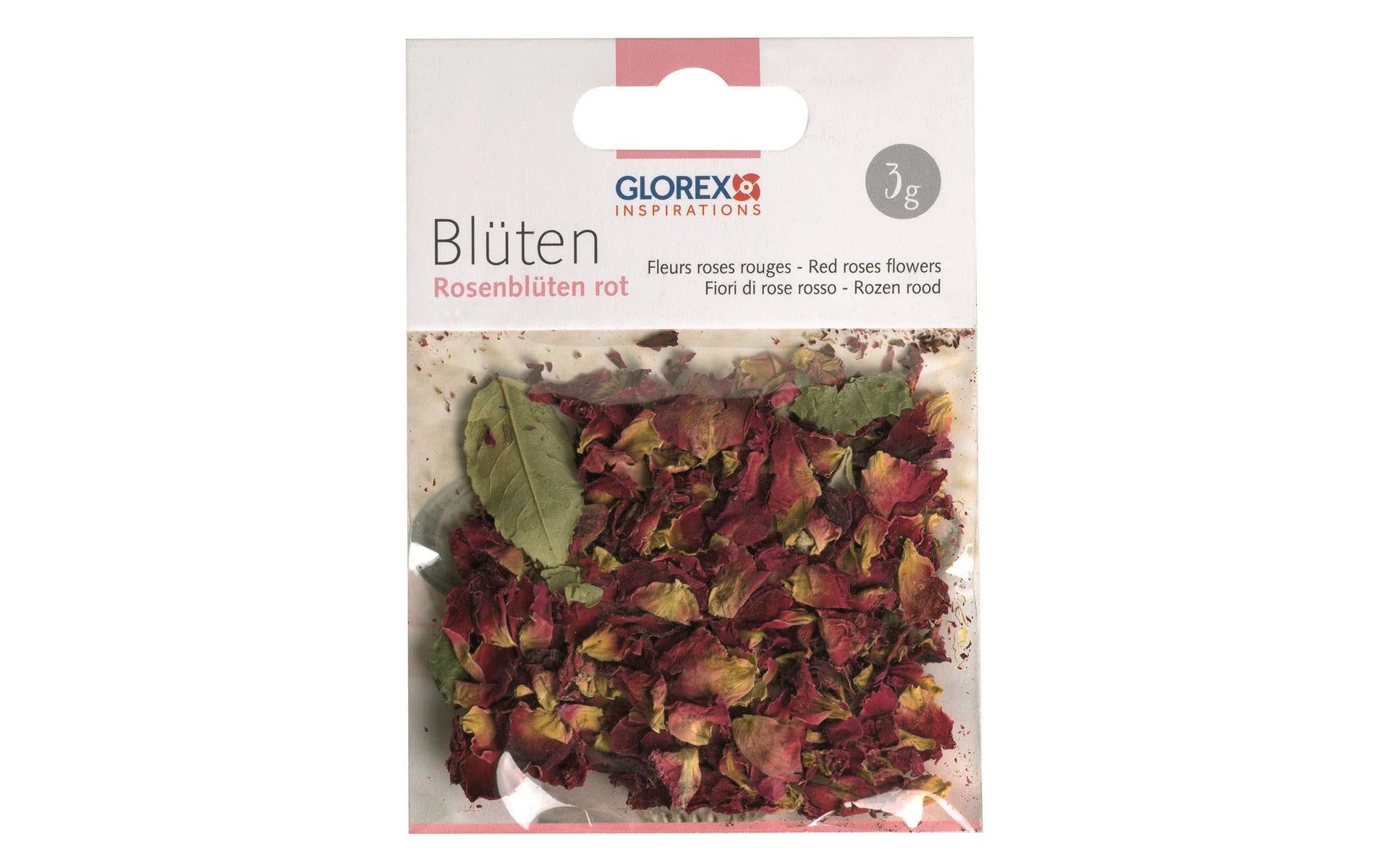 Glorex Blüten Rosenblüten rot 3g