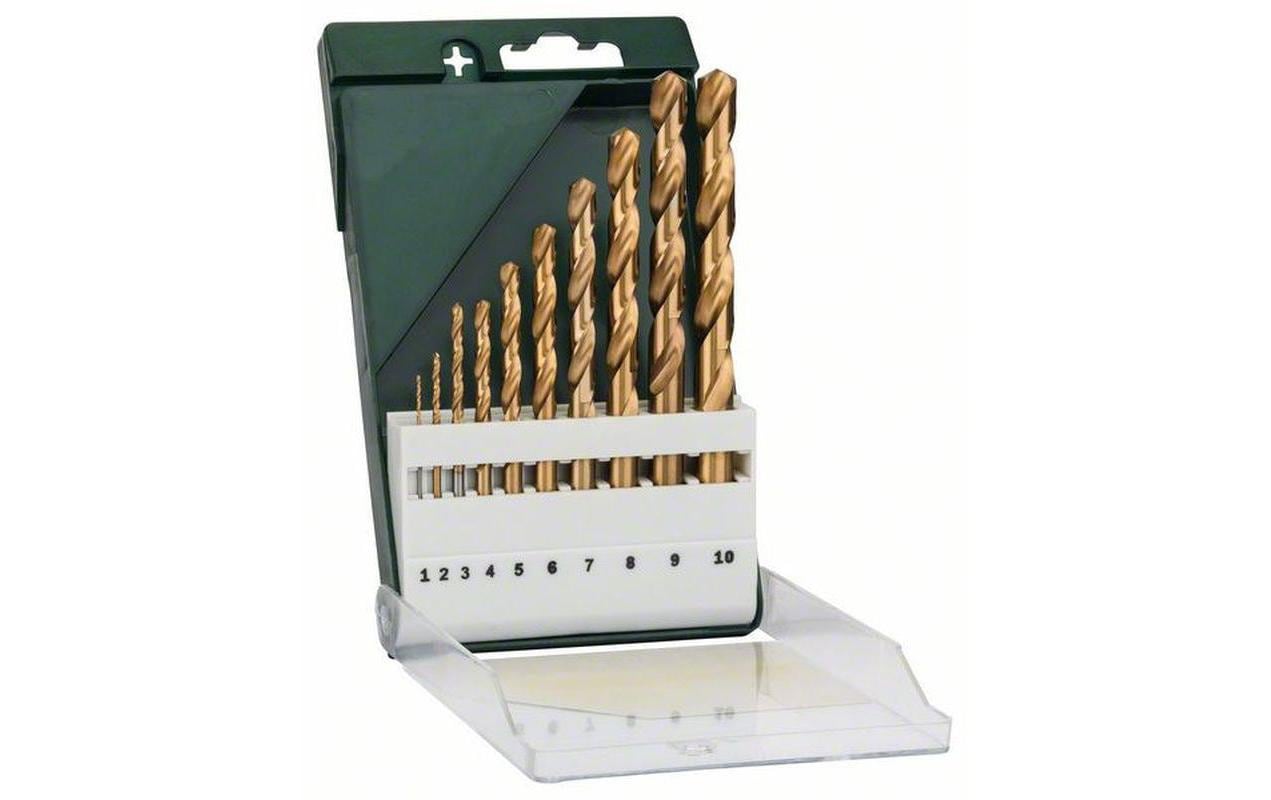 BOSCH 10tlg. Metallbohrer-Set HSS-TiN DIN 338