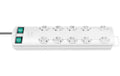 Steckdosenleiste 5+5xT13, 2 Schalter, weiss 2m Kabel, Kinderschutz