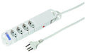 STEFFEN Steckerleiste STEBA VARIABL, 4xT13 5m Kabel, weiss, Reset-Knopf, mit Magnet