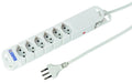 STEFFEN Steckerleiste STEBA VARIABL, 6xT13 3m Kabel, weiss, Reset-Knopf, mit Magnet