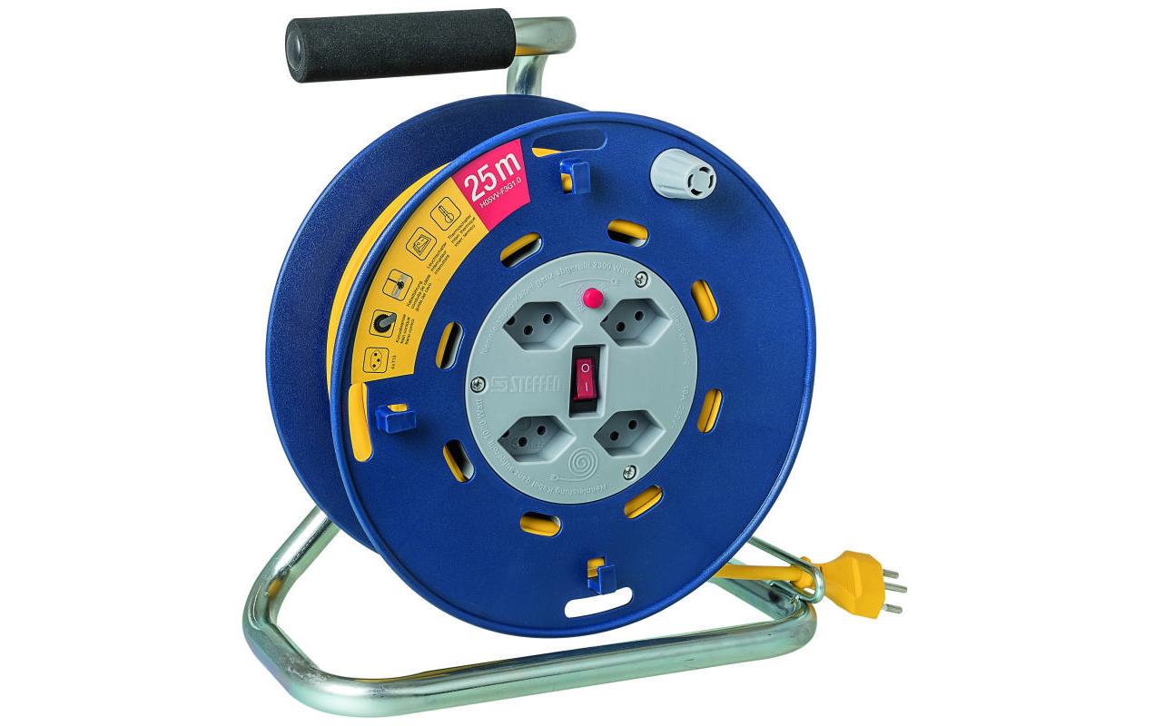 STEFFEN STERO LOOP Kabelrolle 25m 4xT13, Td3x1mm2, Thermoschutz, Konusbremse