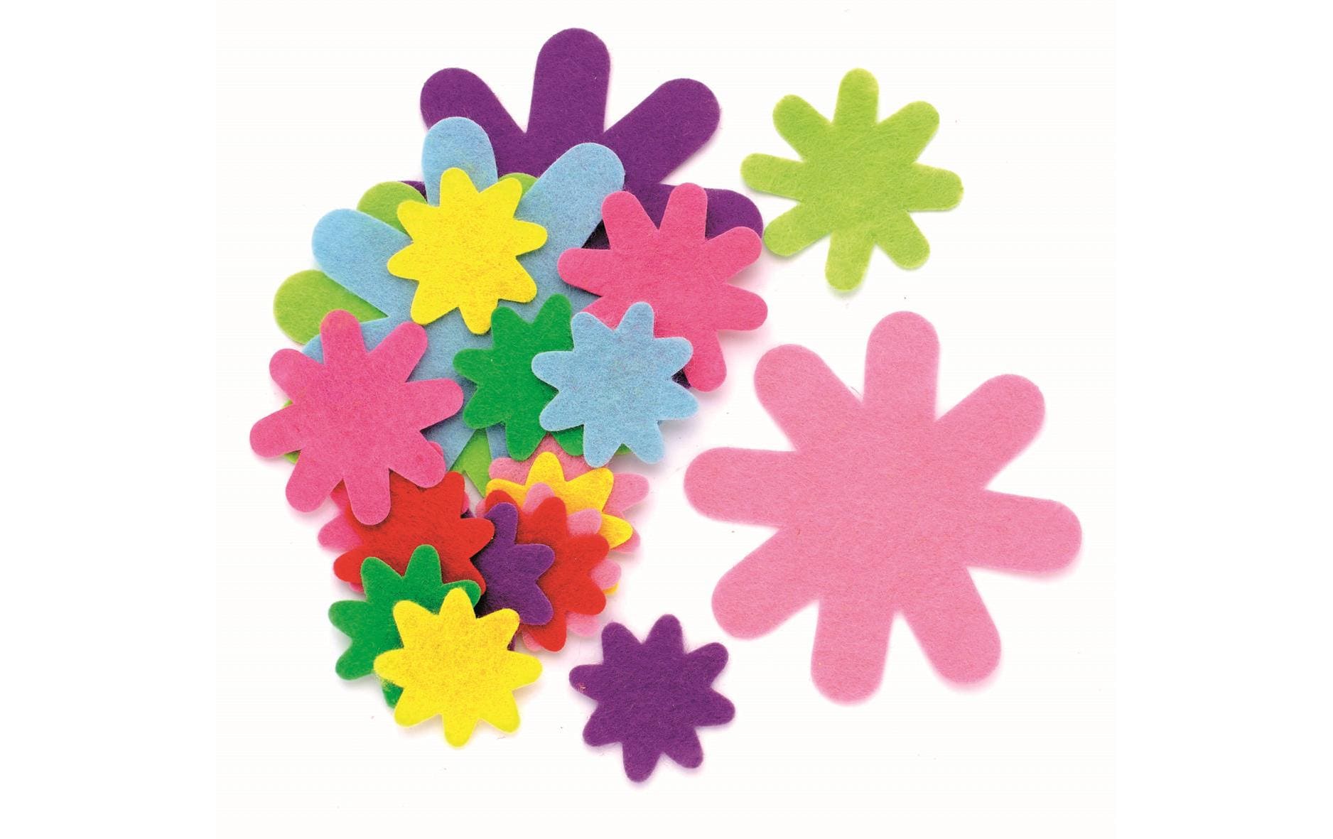 Glorex Filz Blumen 50 Stück, 3 - 5 cm
