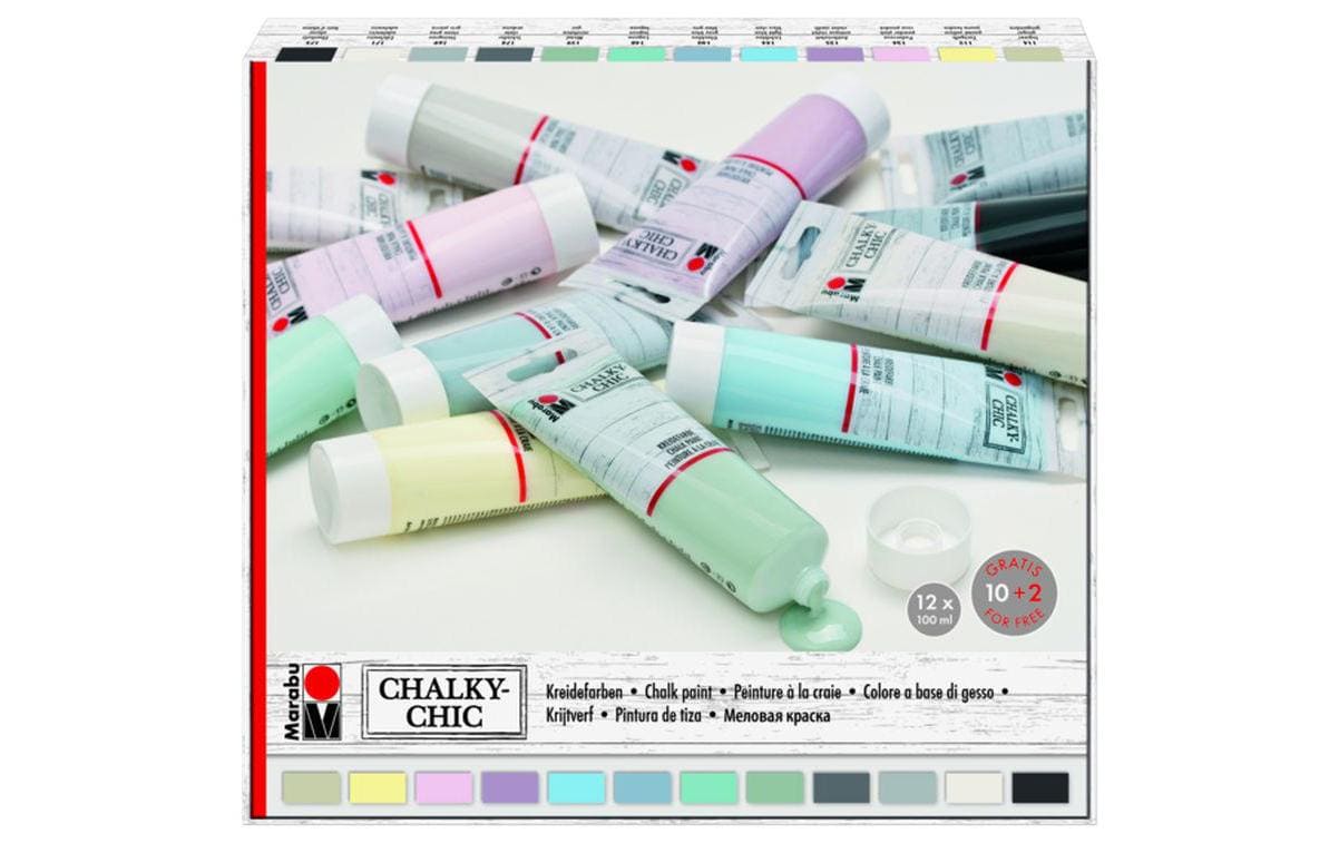 Marabu Kreidefarbe Chalky-Chic 12 x 100 ml