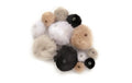 Glorex Pompons mit Öse 45 Stk. Mix sw/weiss, 15 - 35 mm durchmesser