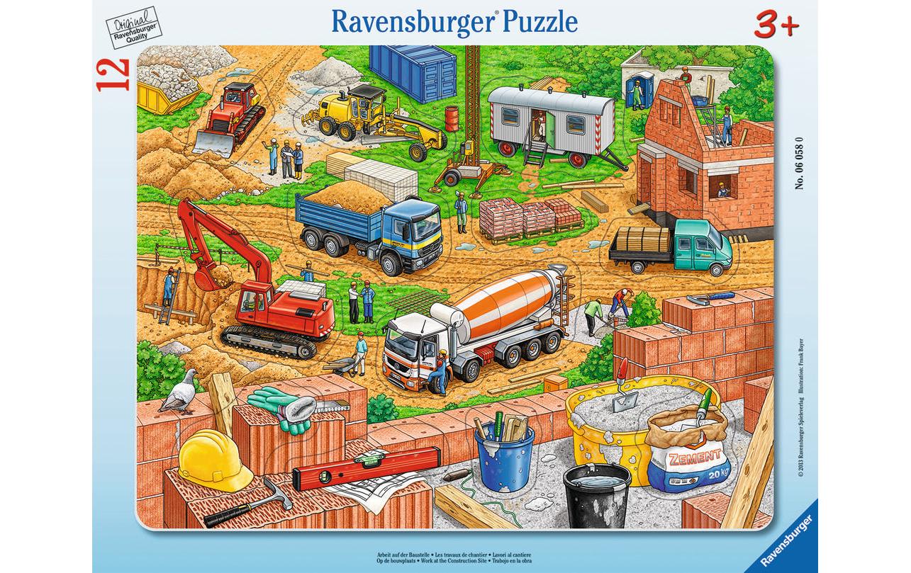 Arbeit auf der Baustelle Alter: 3+, 8-17 T. Rahmenpuzzles