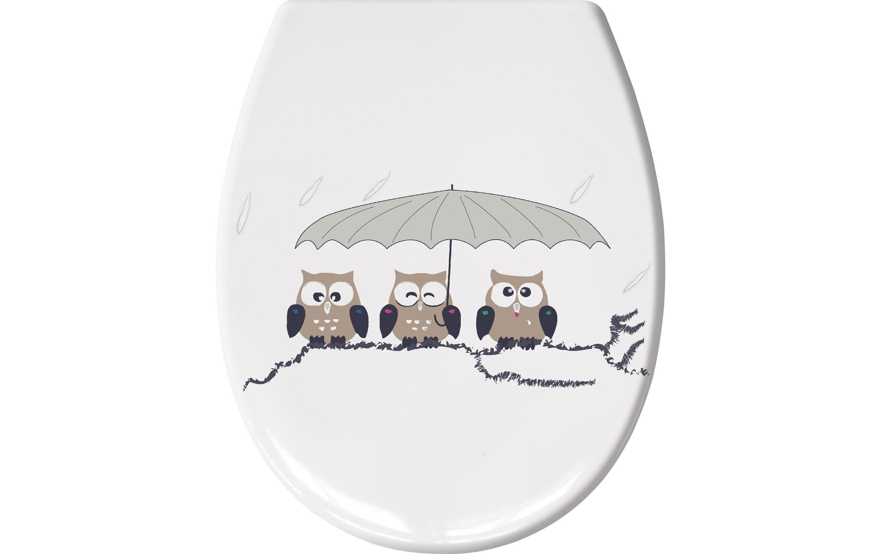 Kleine Wolke Toilettensitz Eulen 37x45cm, Absenkautomatik, Duroplast