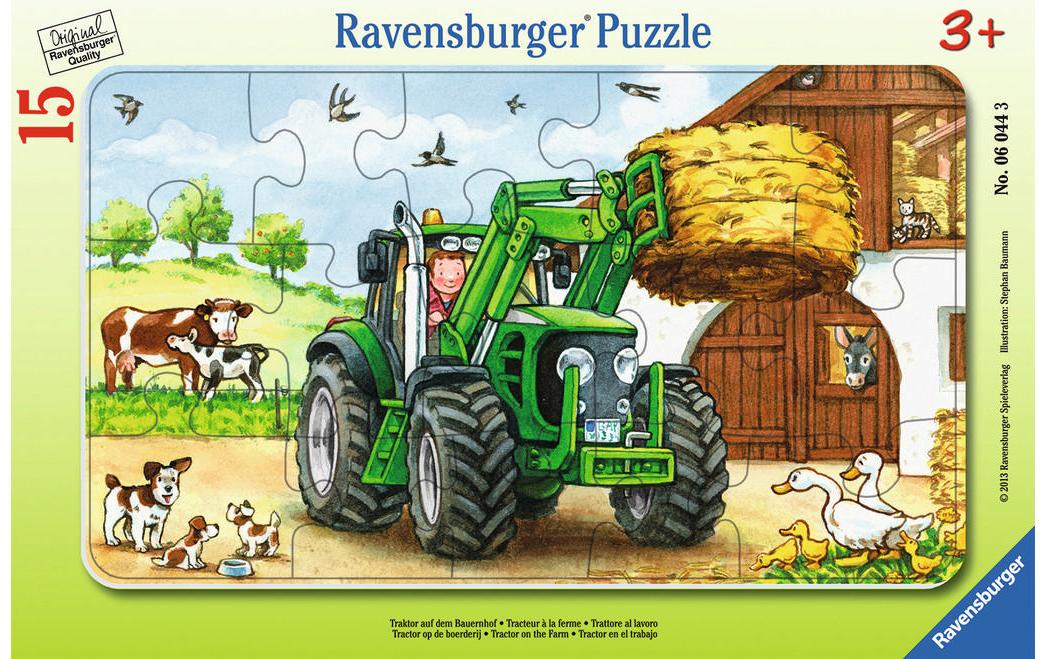Traktor auf dem Bauernhof Alter: 3+, 15 T. Rahmenpuzzles