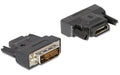 Adapter DVI-D Stecker auf HDMI Buchse Duallink 24+1, schwarz, vergoldet, mit LED