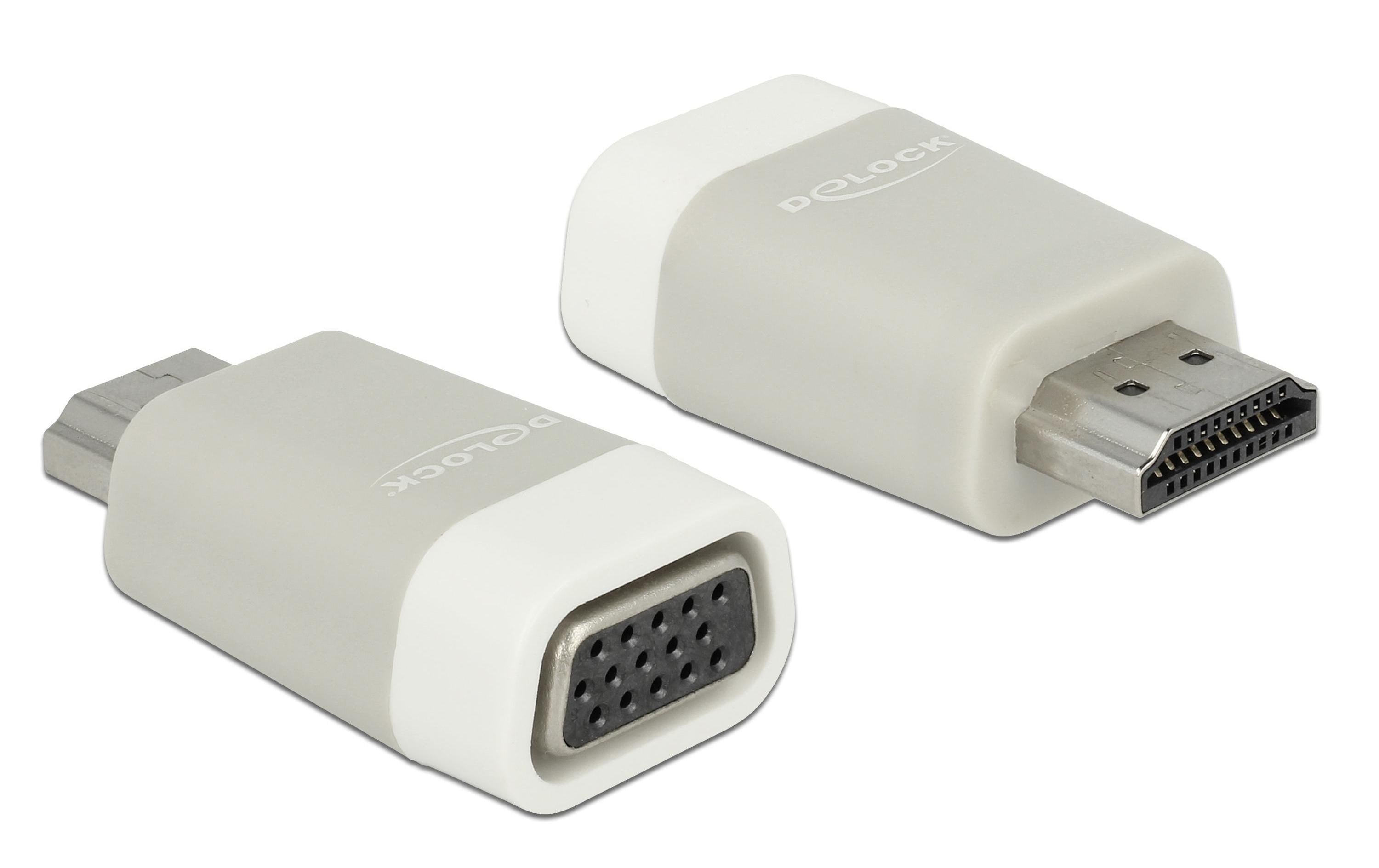 Monitoradapter HDMI zu VGA, Weiss HDMI-A Stecker zu VGA 15pin Buchse