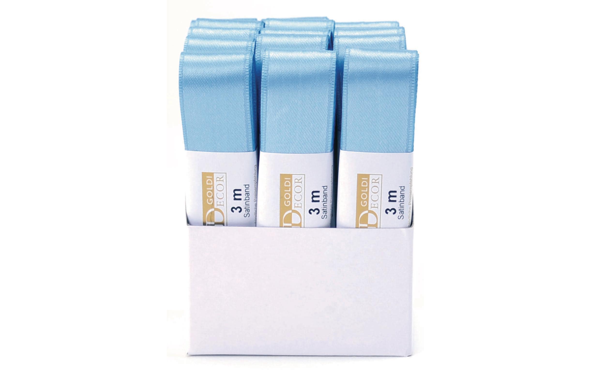 Goldina Doppelsatin-Band 25 mm Strängchen à 3 m, hellblau