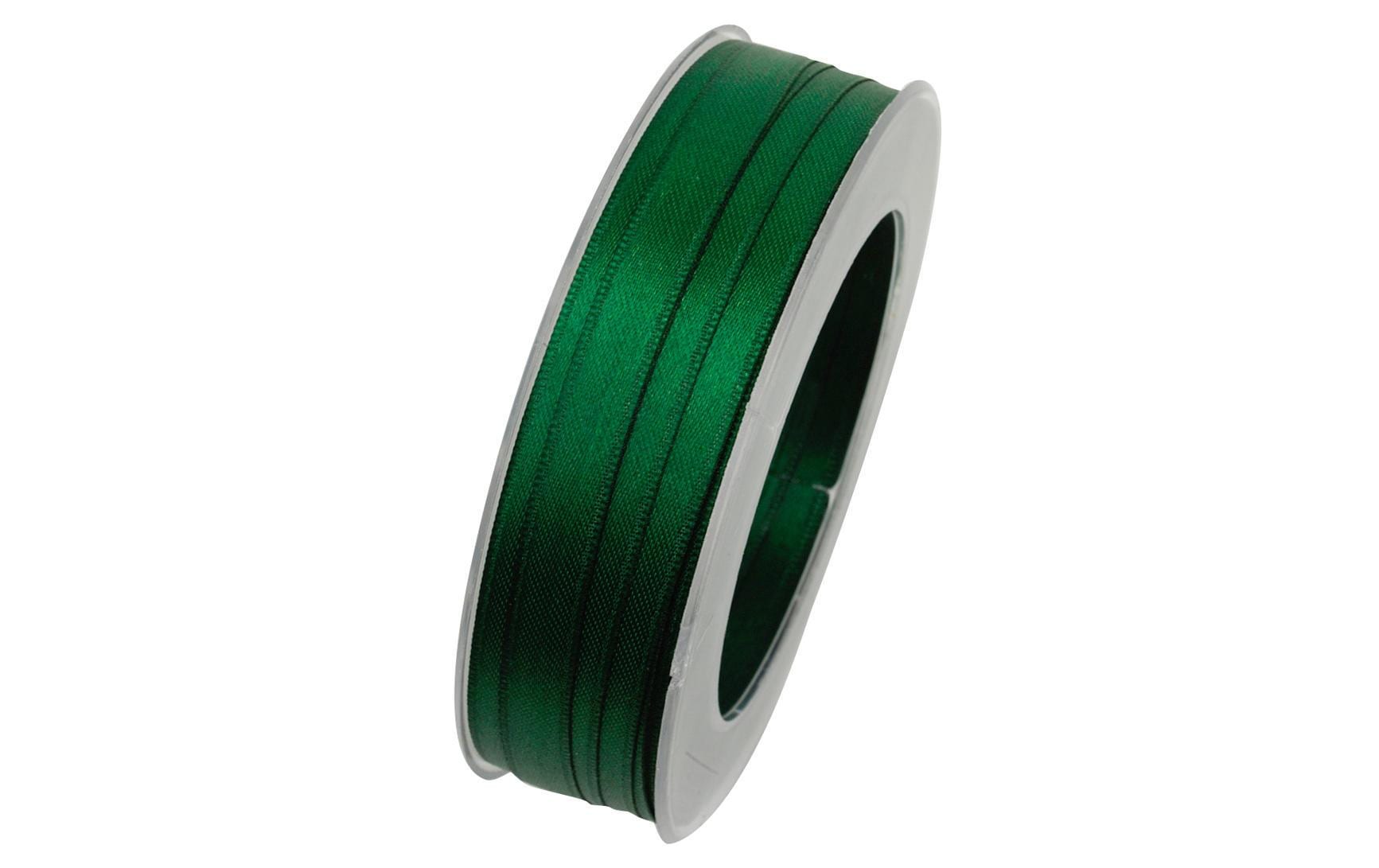 Goldina Doppelsatin-Band 10 mm Spule à 25 m, dunkelgrün