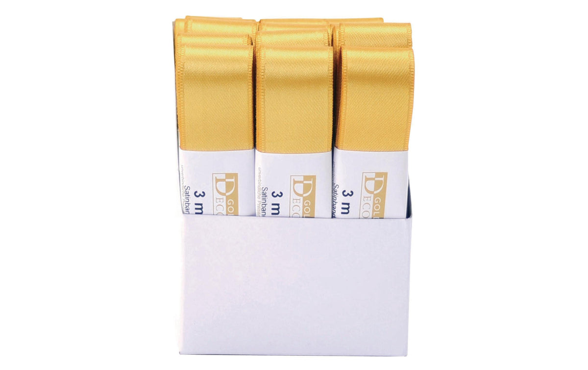 Goldina Doppelsatin-Band 25 mm Strängchen à 3 m, gold