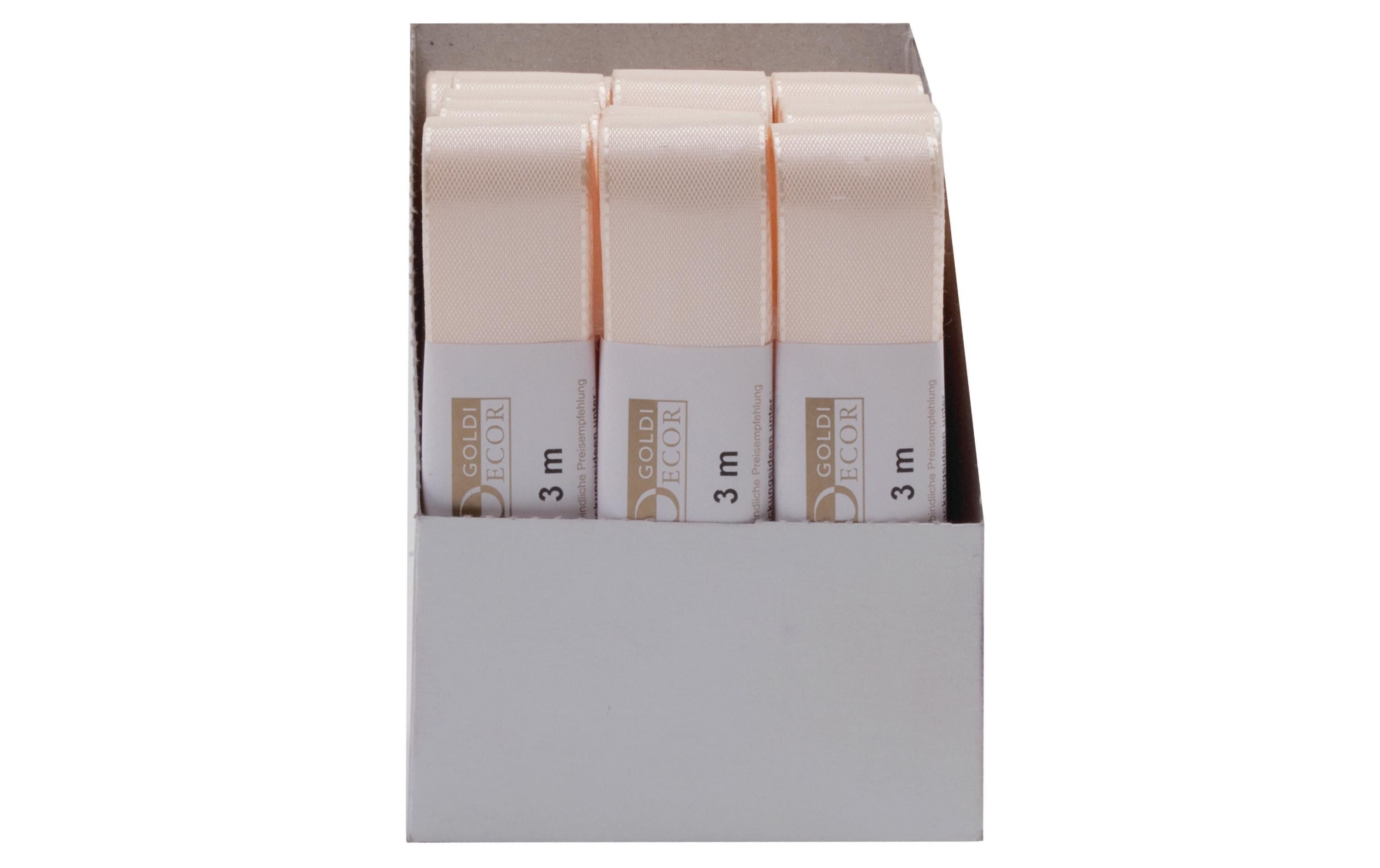 Goldina Stoffband Taft 25 mm Strängchen à 3 m, creme