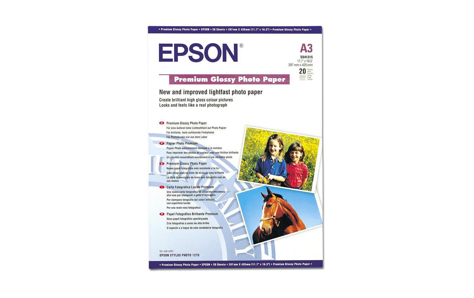 Premium Glossy Photo Paper A3 255g, 20 Blatt, S041315