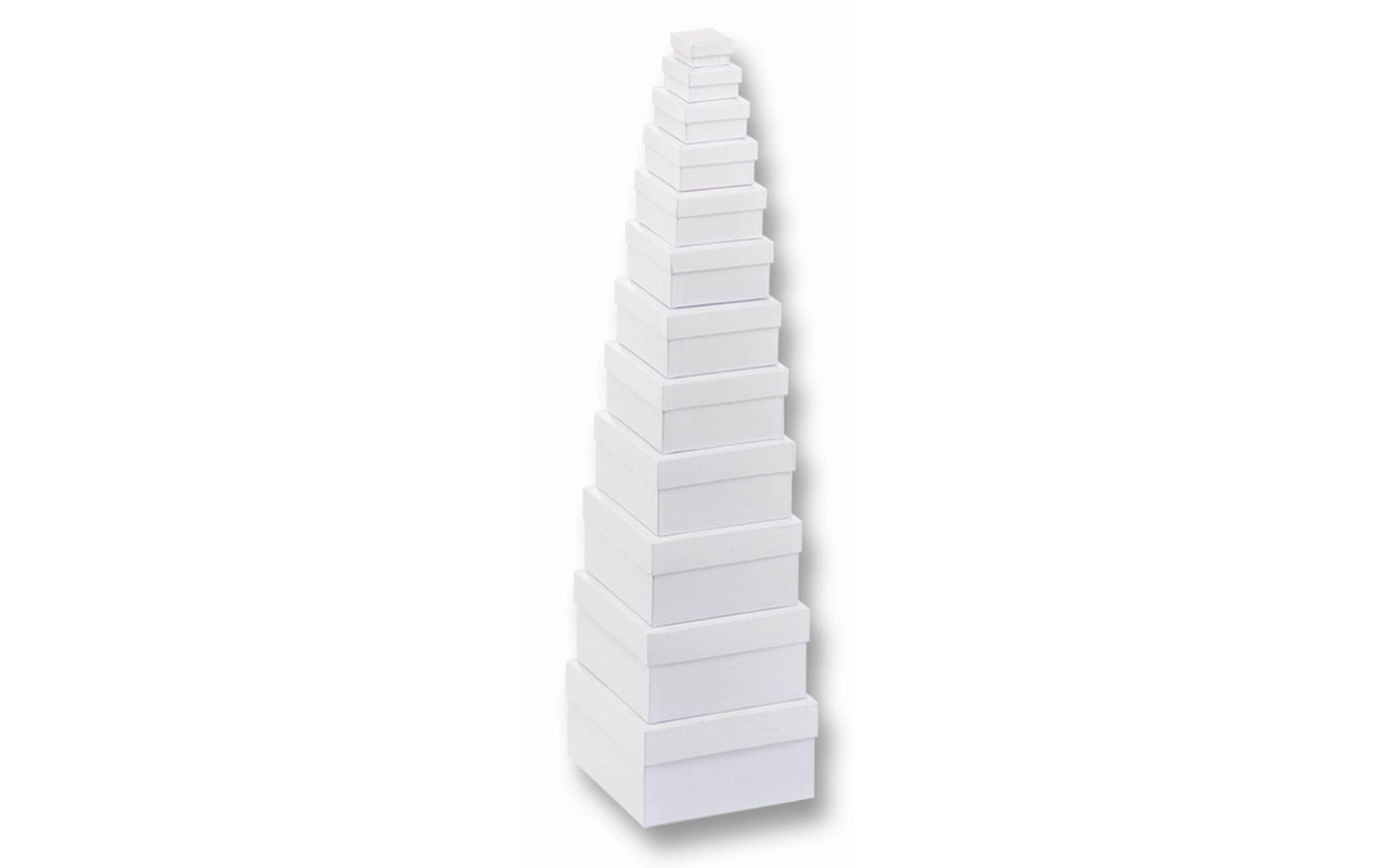 Folia Geschenkboxen aus starkem Karton 12 Stück, eckig