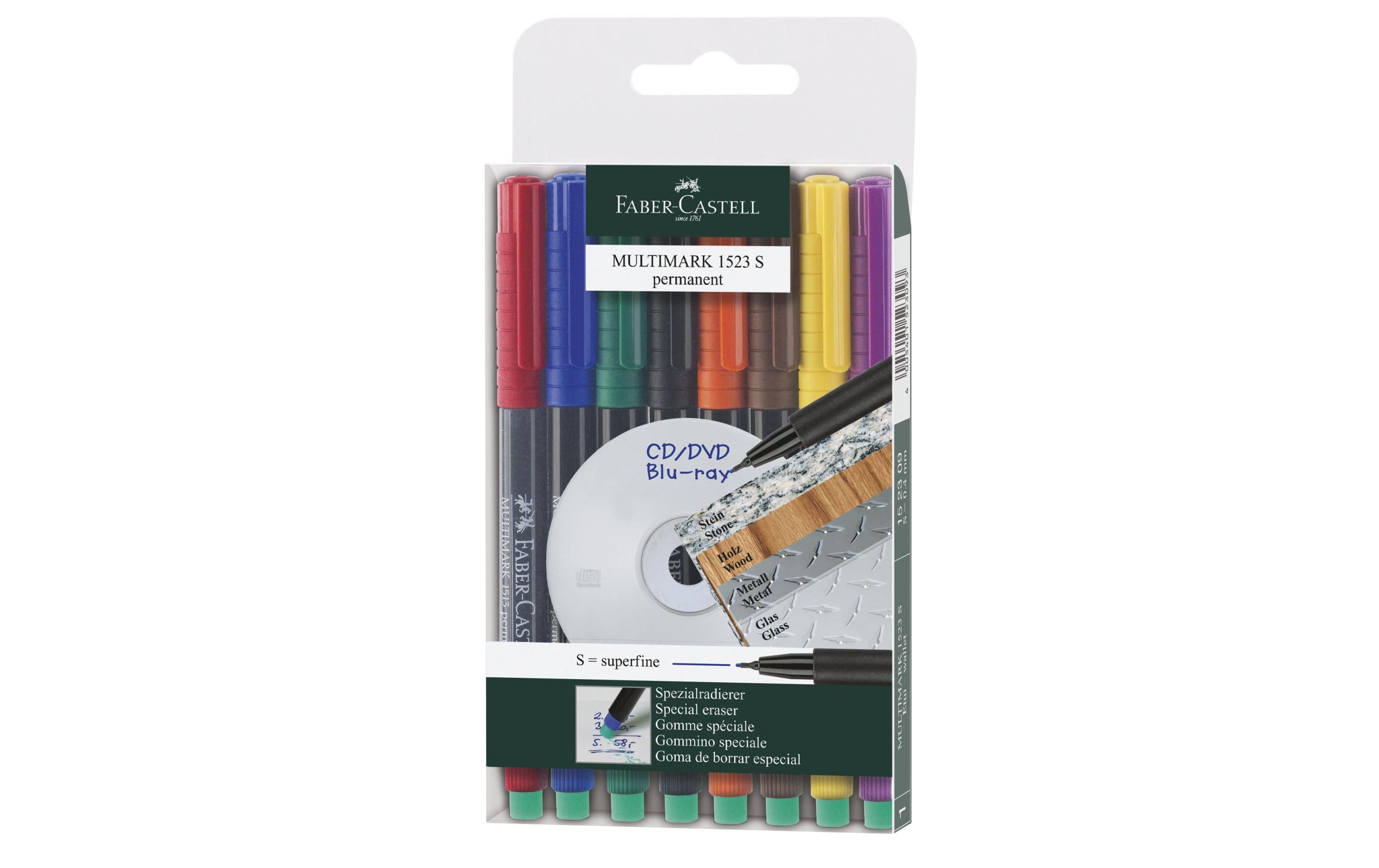 Faber-Castell Multimark CD-Marker S 8er Etui, permanent, ideal für OHP-Folien,