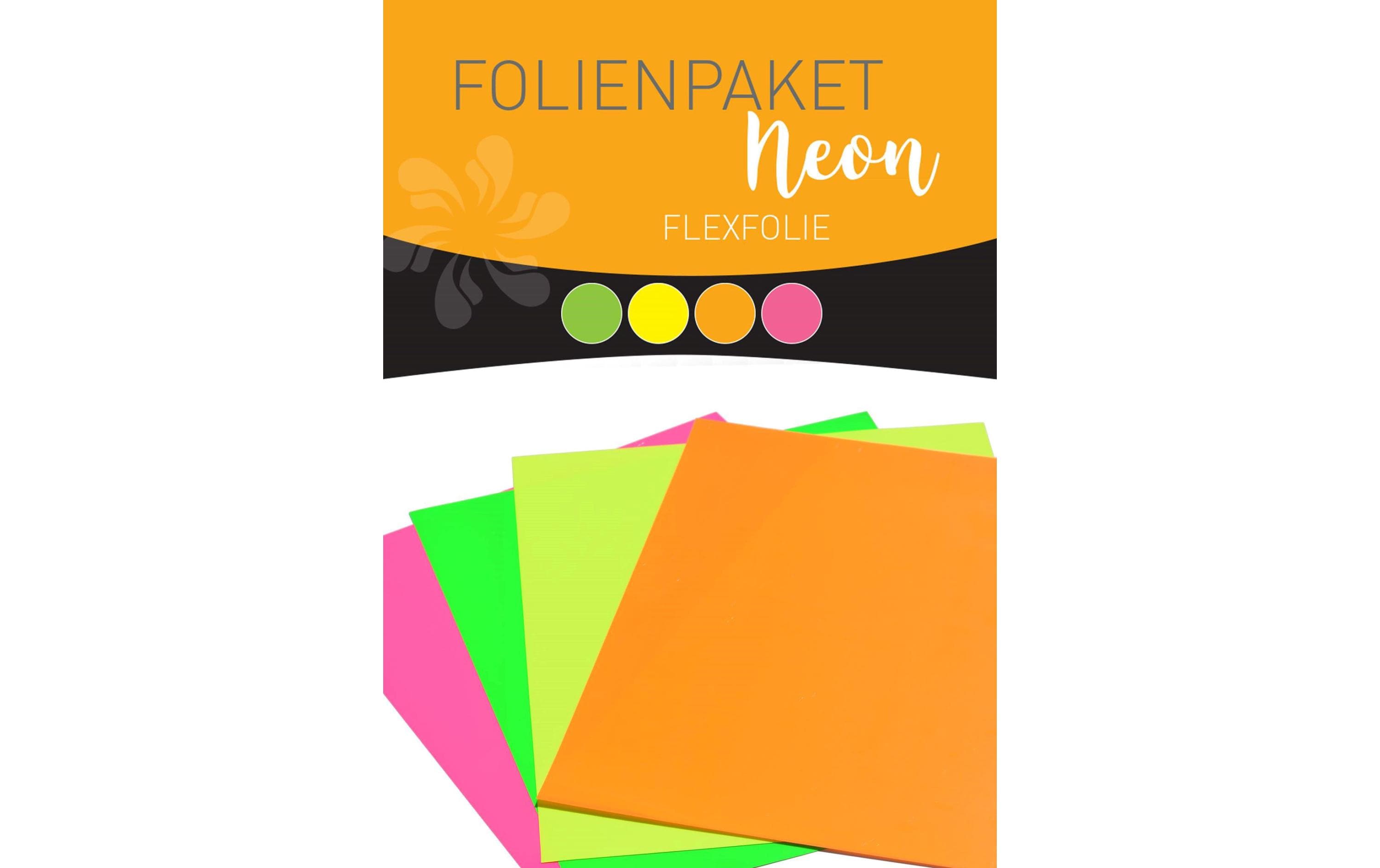 Heisstransferfolie Flex Neon 4 Blatt à 30 x 25 cm