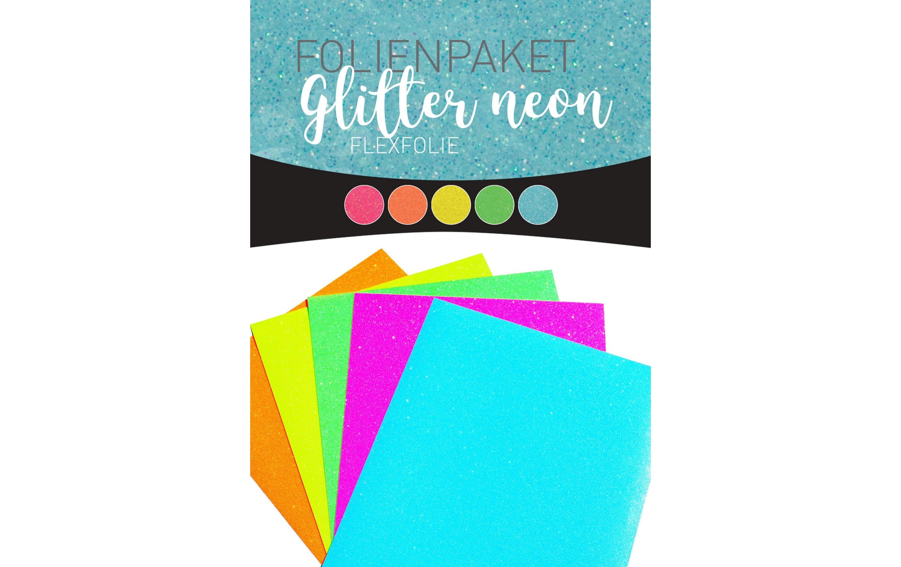Heisstransferfolie Flex Glitter 5 Blatt à 30 x 25 cm