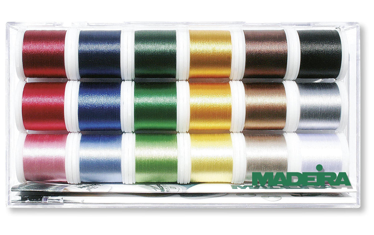 Madeira Stickgarn Rayon 40 Garnbox 18er Garnbox, 18 Spulen à 200m