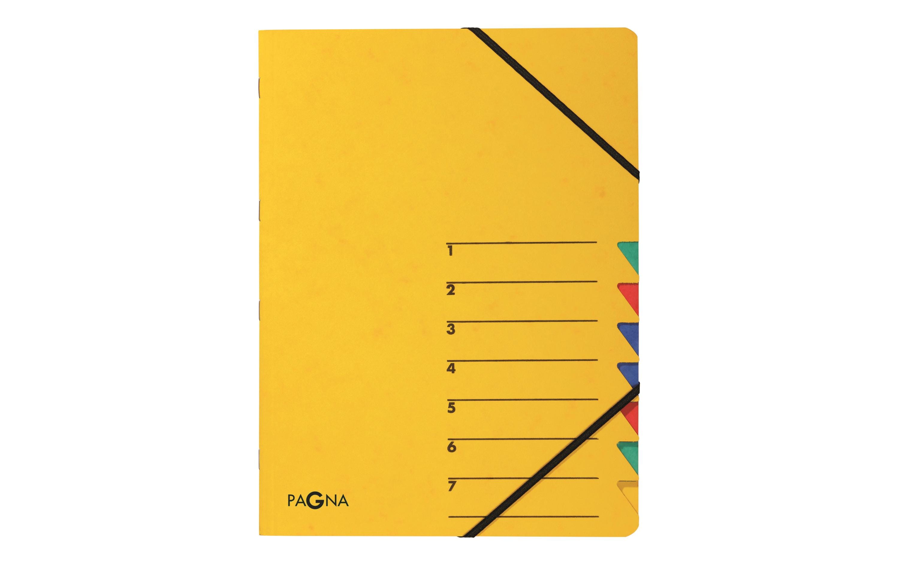 Pagna Ordnungsmappe  Easy mit Gummiband A4 gelb, 7teilig, 1-7