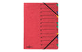 Pagna Ordnungsmappe  Easy mit Gummiband A4 rot, 12teilig, 1-12