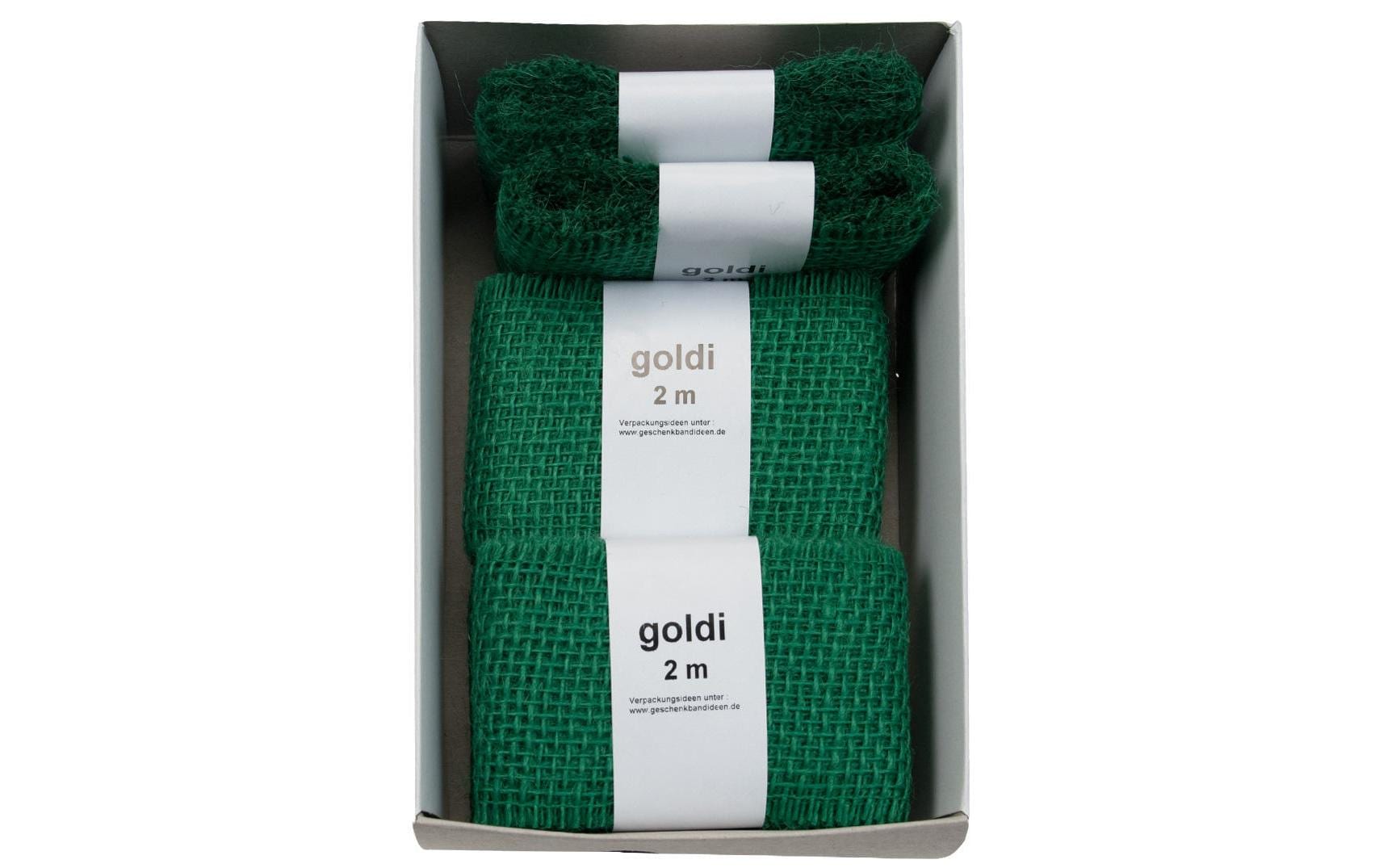 Goldina Juteband 6 cm Strängchen à 2 m, dunkelgrün