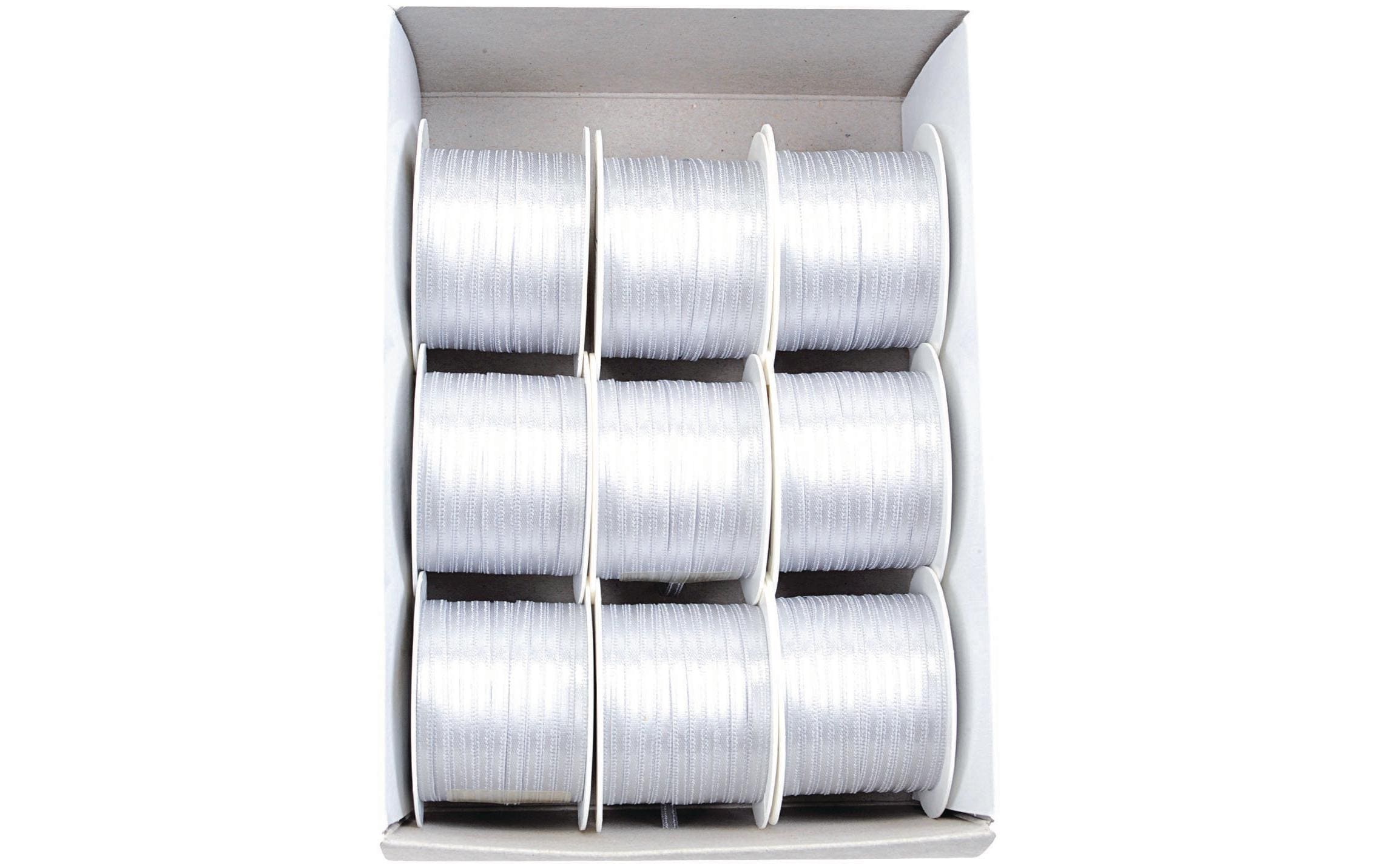 Goldina Doppelsatin-Band 3 mm Spule à 10 m, weiss