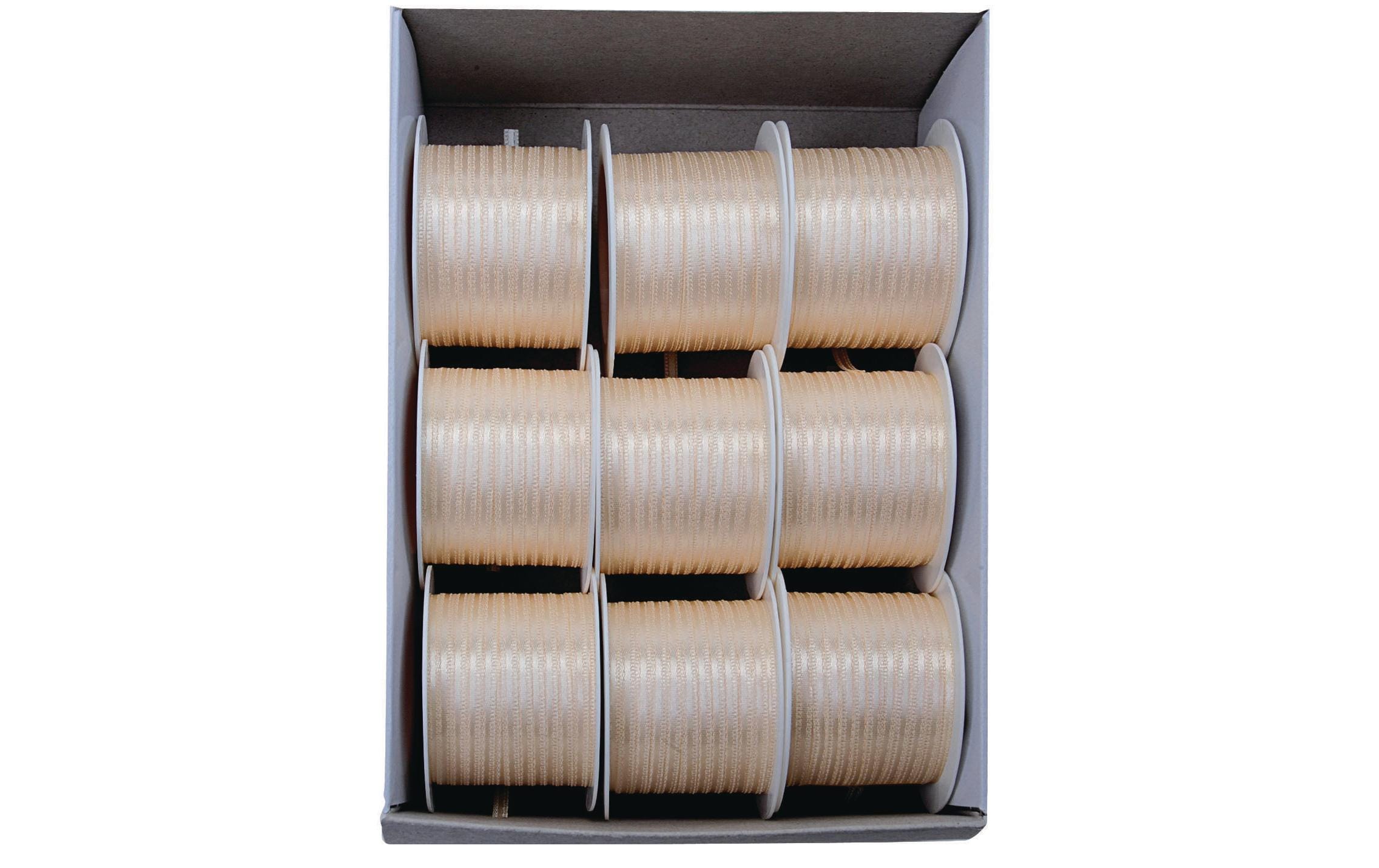 Goldina Doppelsatin-Band 3 mm Spule à 10 m, creme