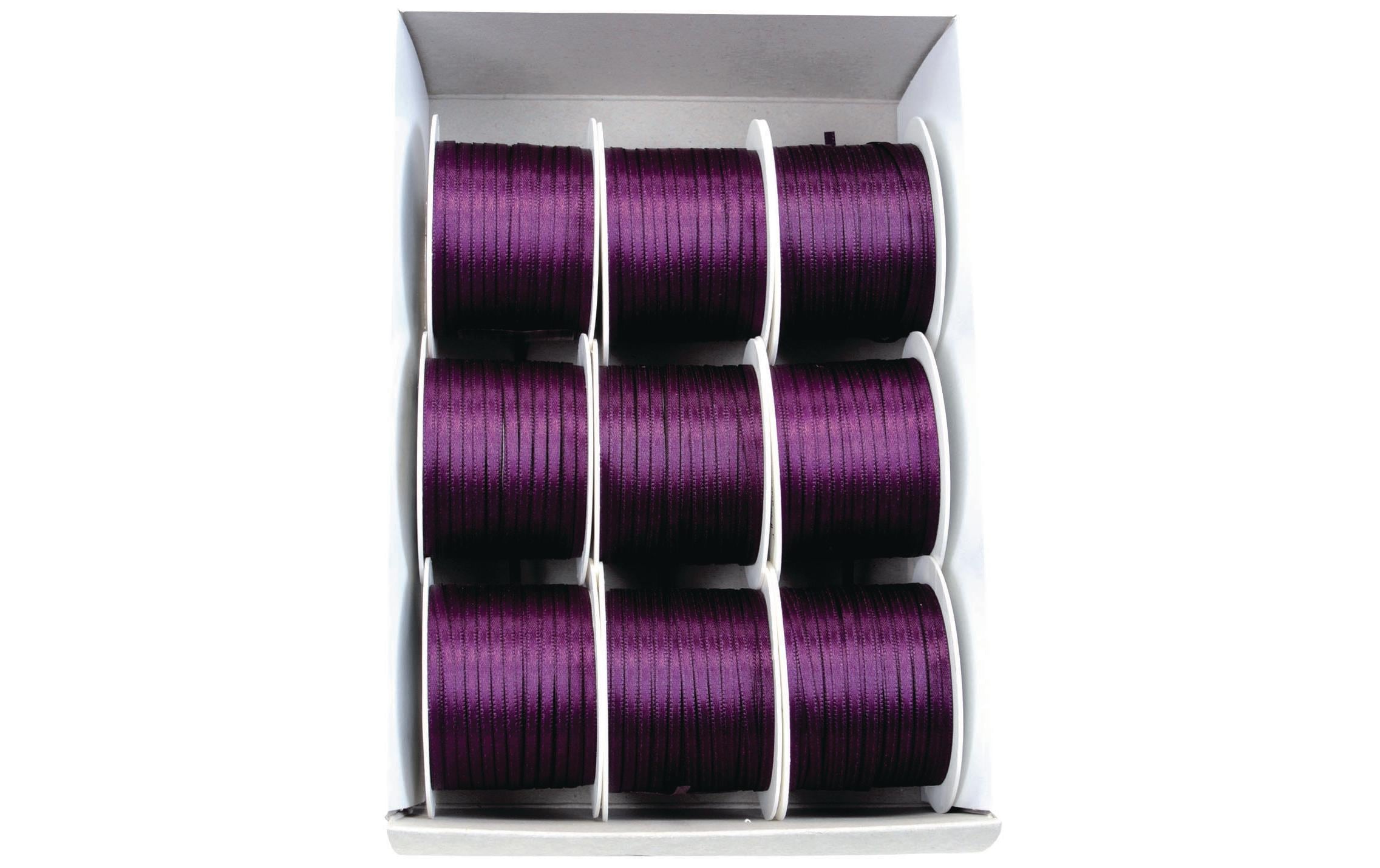 Goldina Doppelsatin-Band 3 mm Spule à 10 m, mauve