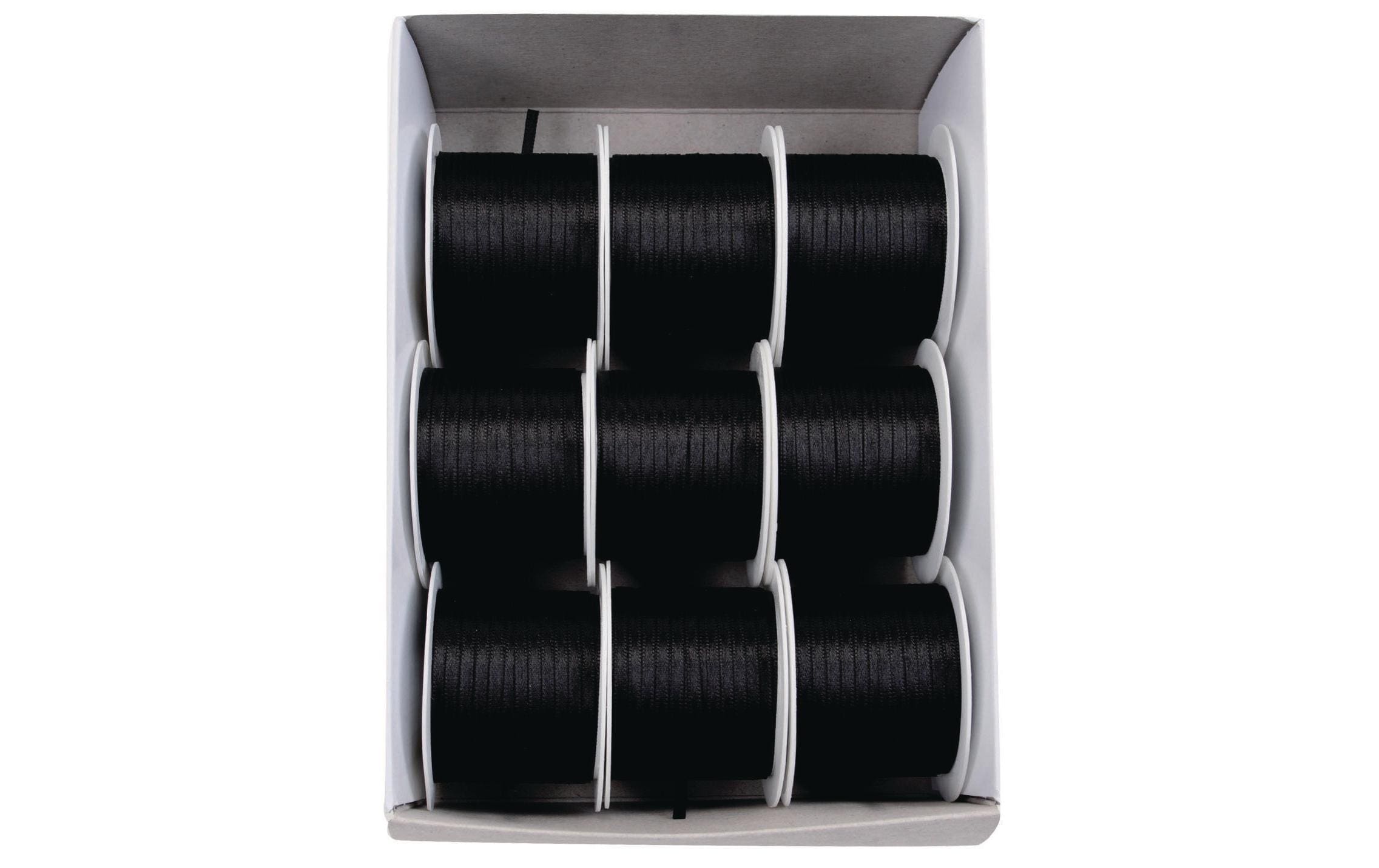 Goldina Doppelsatin-Band 3 mm Spule à 10 m, schwarz